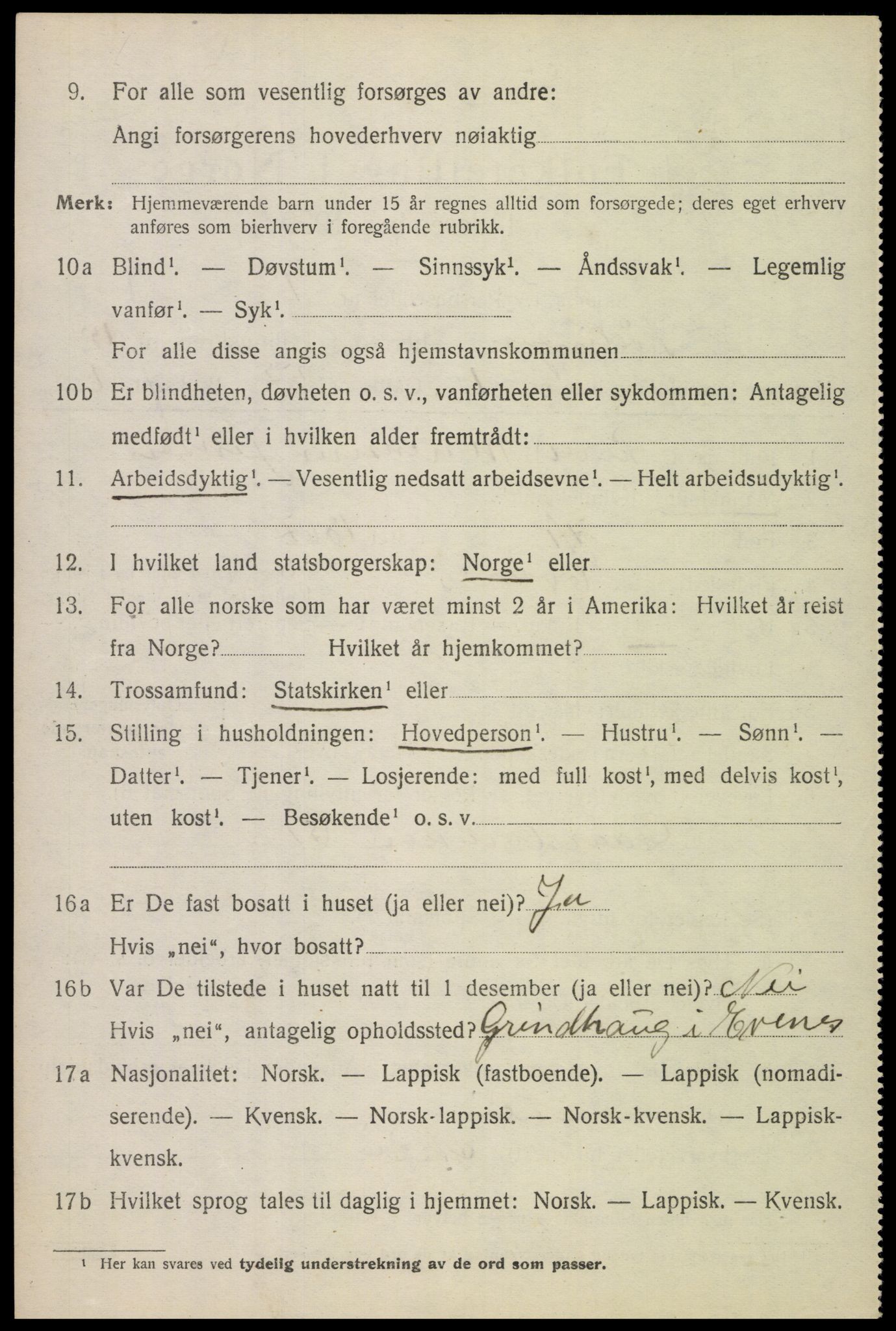 SAT, 1920 census for Lødingen, 1920, p. 7256