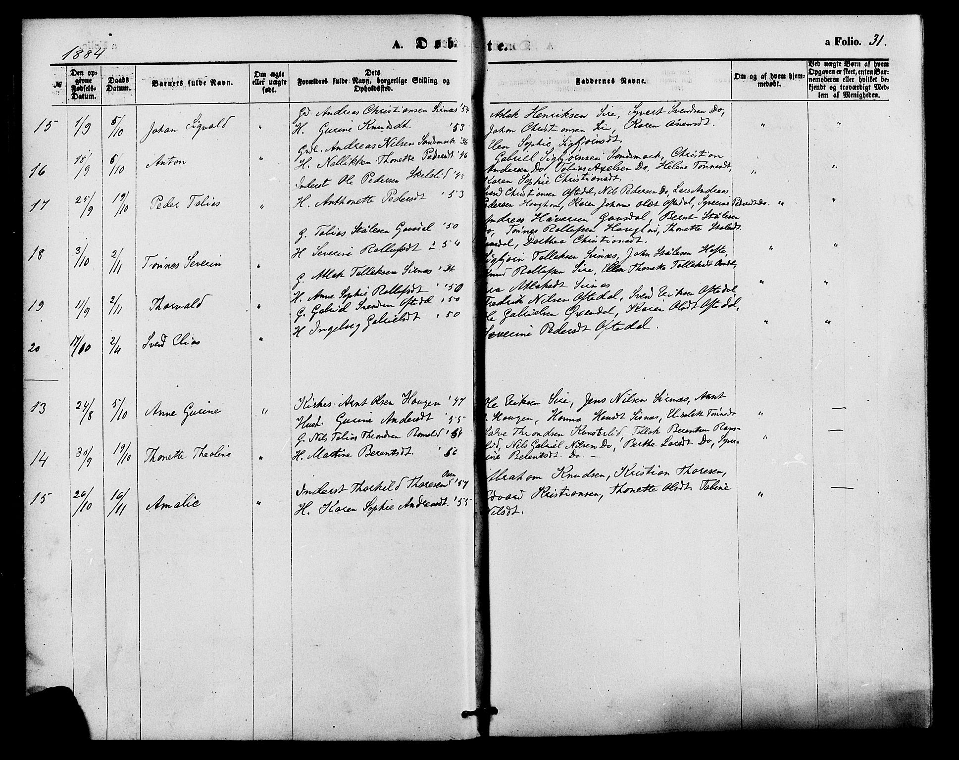 Bakke sokneprestkontor, AV/SAK-1111-0002/F/Fa/Faa/L0007: Parish register (official) no. A 7, 1877-1886, p. 31