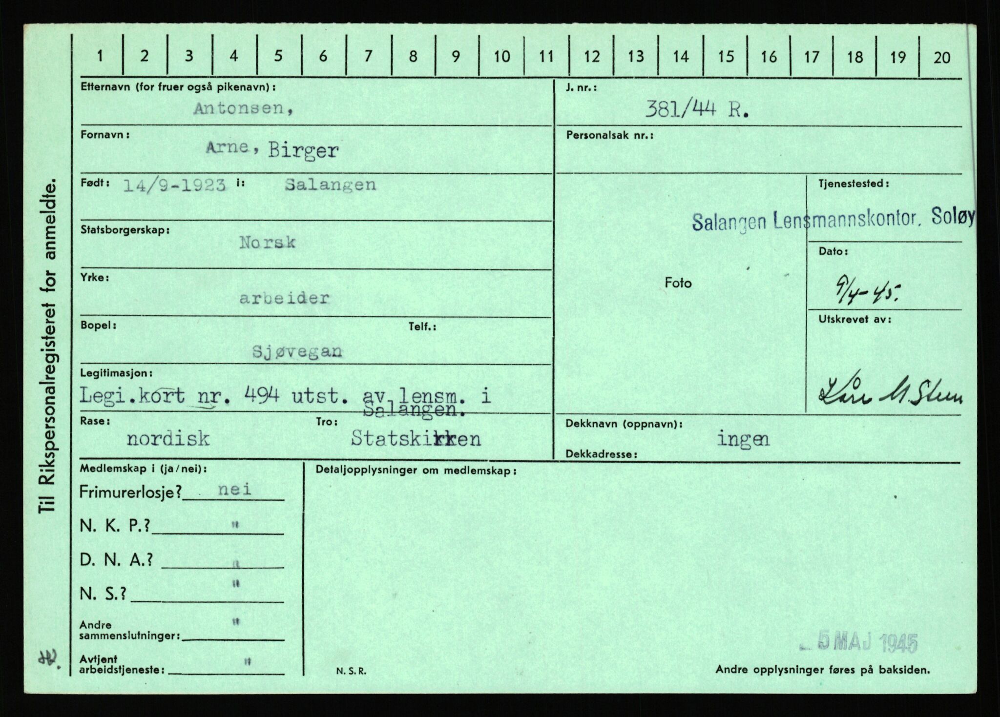 Statspolitiet - Hovedkontoret / Osloavdelingen, AV/RA-S-1329/C/Ca/L0001: Aabakken - Armann, 1943-1945, p. 4650