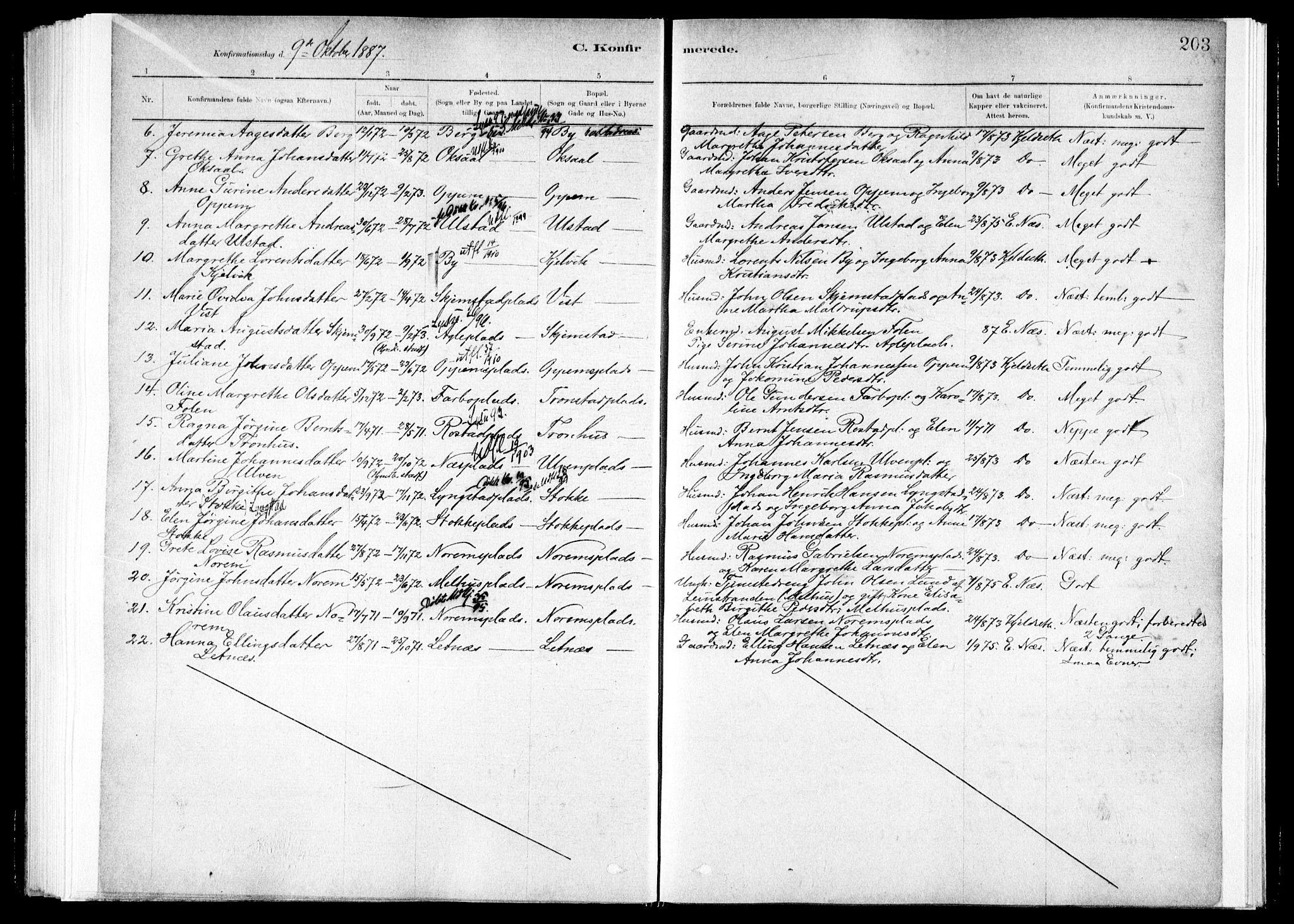 Ministerialprotokoller, klokkerbøker og fødselsregistre - Nord-Trøndelag, SAT/A-1458/730/L0285: Parish register (official) no. 730A10, 1879-1914, p. 203