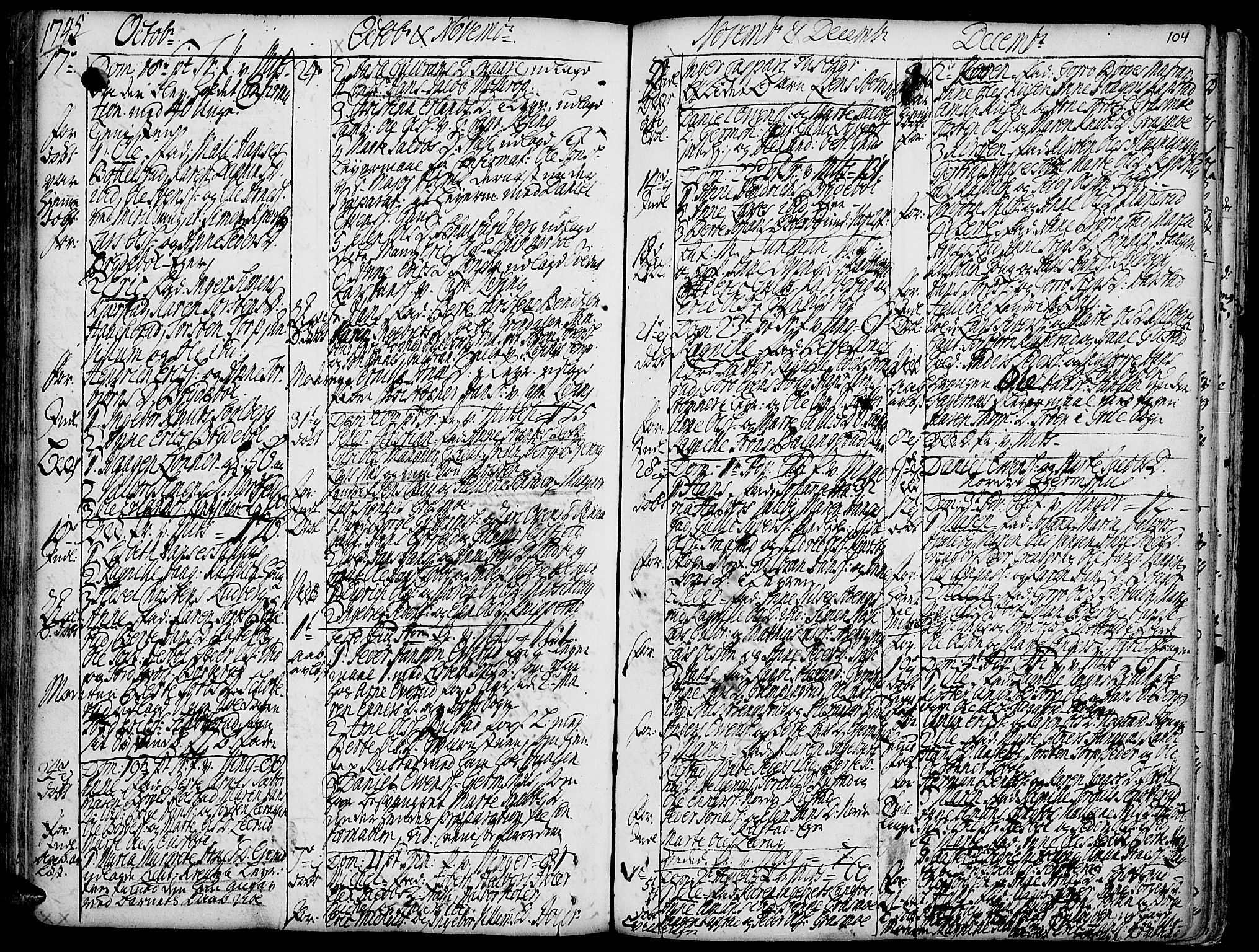 Vinger prestekontor, AV/SAH-PREST-024/H/Ha/Haa/L0002: Parish register (official) no. 2, 1730-1751, p. 104