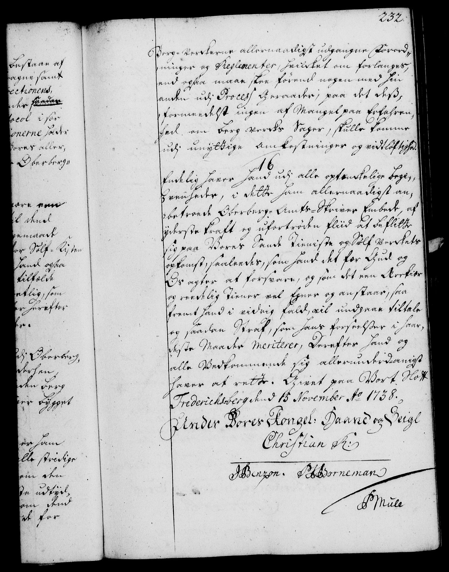 Rentekammeret, Kammerkanselliet, RA/EA-3111/G/Gg/Ggi/L0002: Norsk instruksjonsprotokoll med register (merket RK 53.35), 1729-1751, p. 232