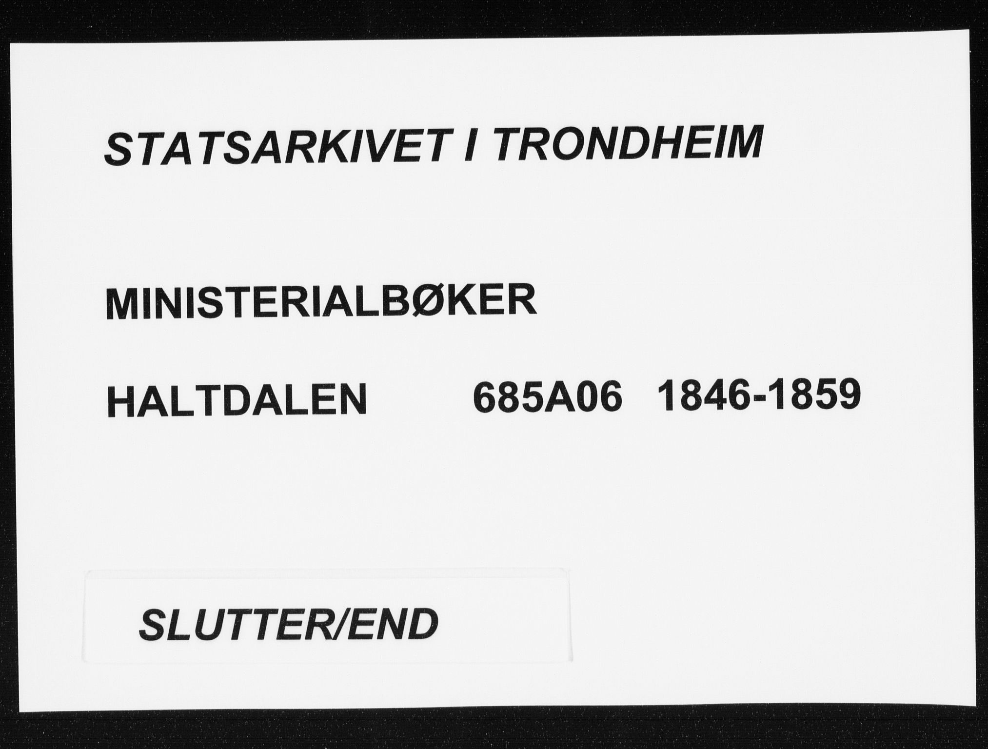 Ministerialprotokoller, klokkerbøker og fødselsregistre - Sør-Trøndelag, SAT/A-1456/685/L0964: Parish register (official) no. 685A06 /2, 1846-1859