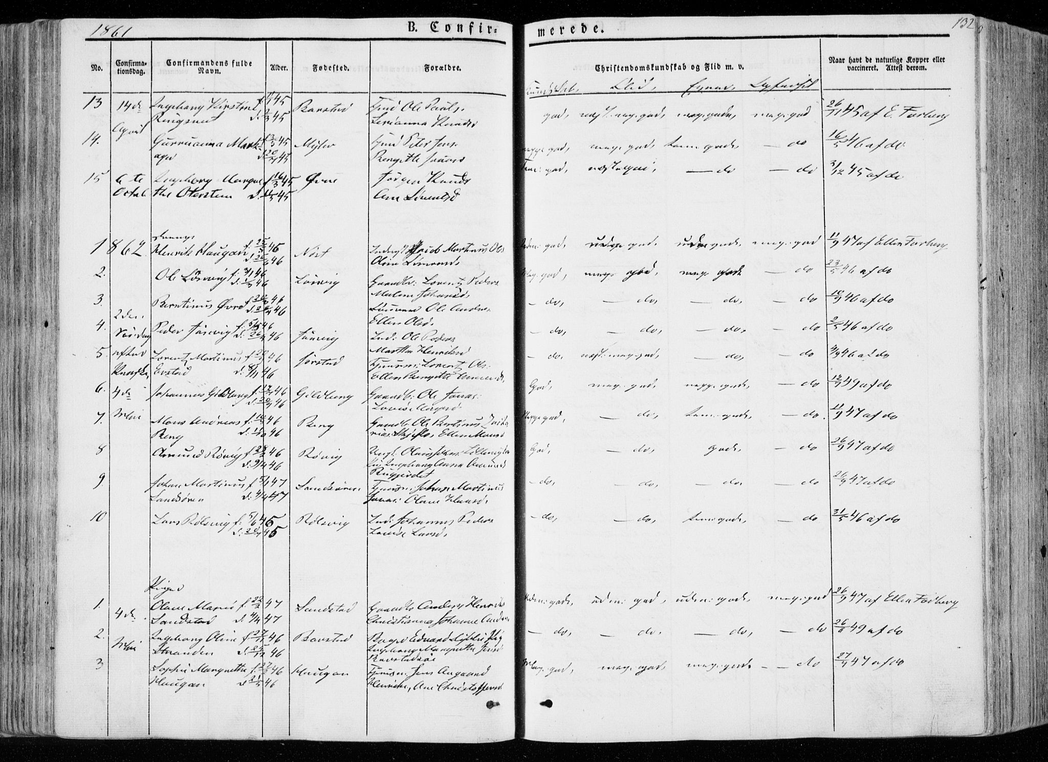 Ministerialprotokoller, klokkerbøker og fødselsregistre - Nord-Trøndelag, SAT/A-1458/722/L0218: Parish register (official) no. 722A05, 1843-1868, p. 132