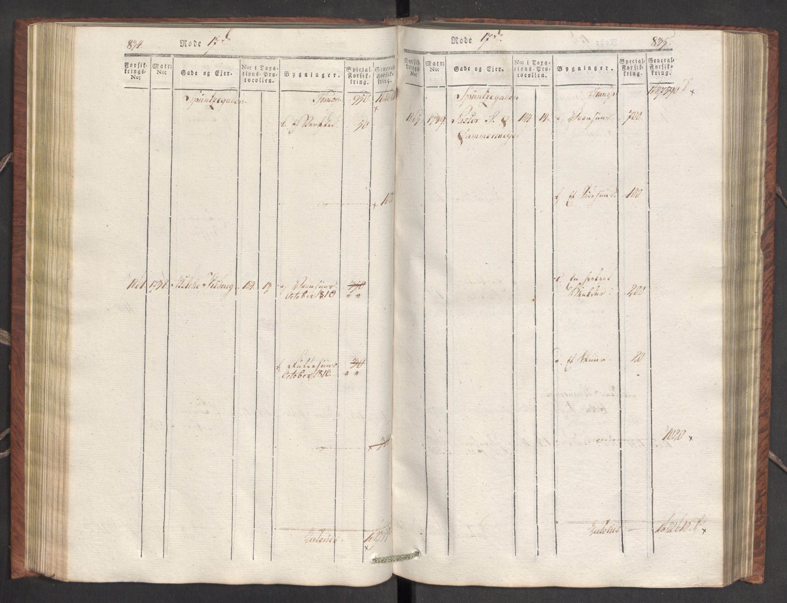 Kommersekollegiet, Brannforsikringskontoret 1767-1814, AV/RA-EA-5458/F/Fa/L0007/0002: Bergen / Branntakstprotokoll, 1807-1817, p. 834-835