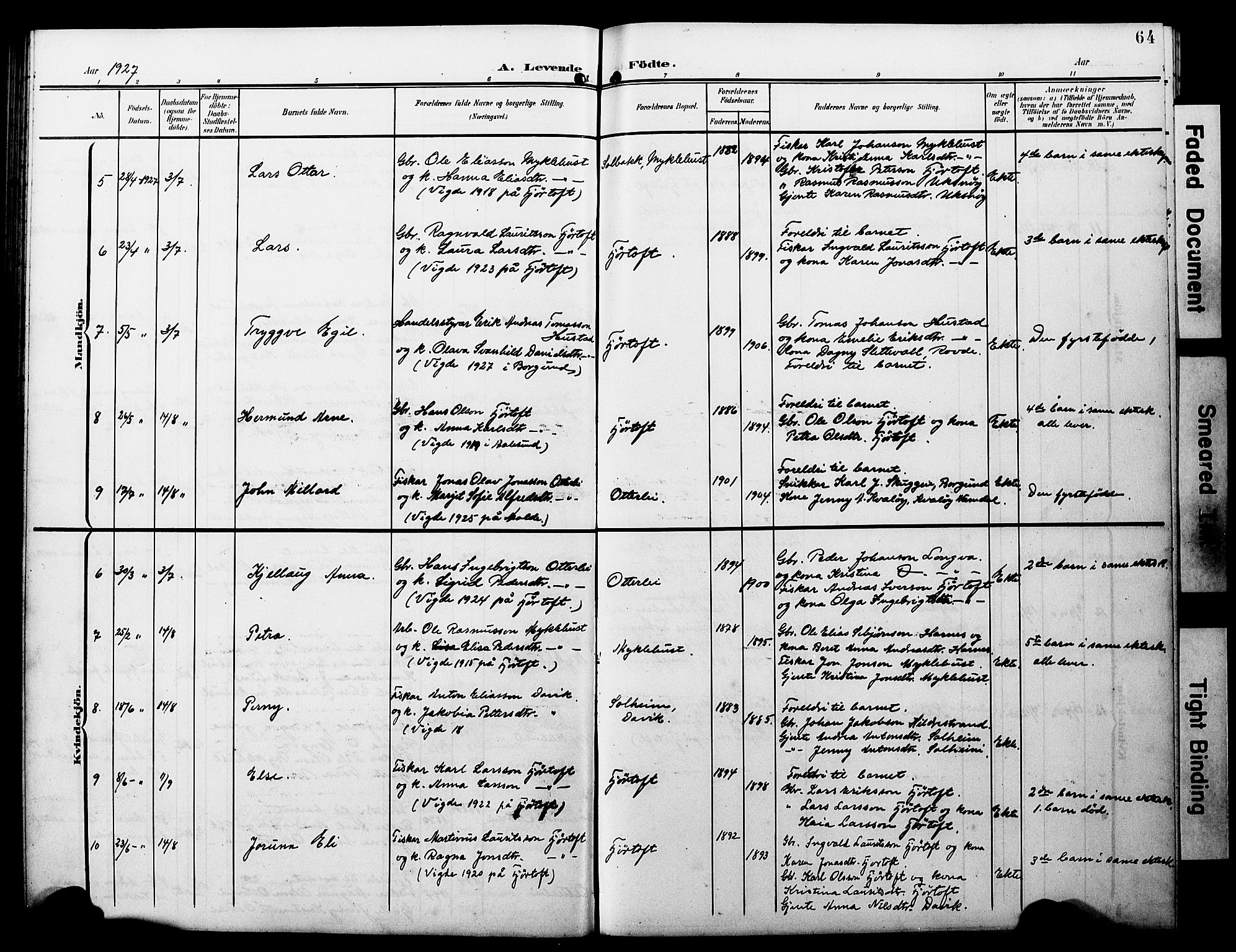 Ministerialprotokoller, klokkerbøker og fødselsregistre - Møre og Romsdal, AV/SAT-A-1454/538/L0524: Parish register (copy) no. 538C02, 1901-1931, p. 64