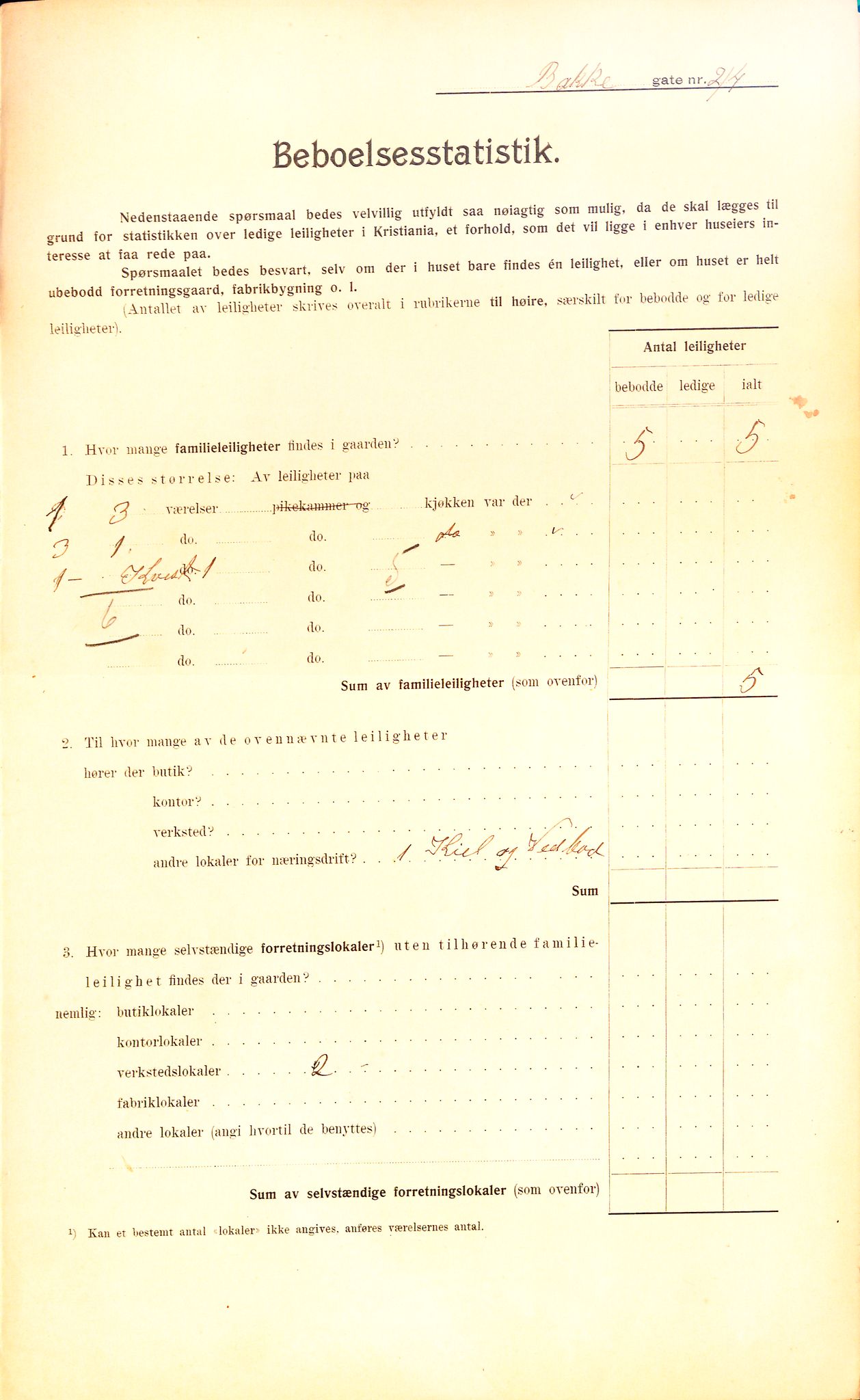 OBA, Municipal Census 1910 for Kristiania, 1910, p. 2530