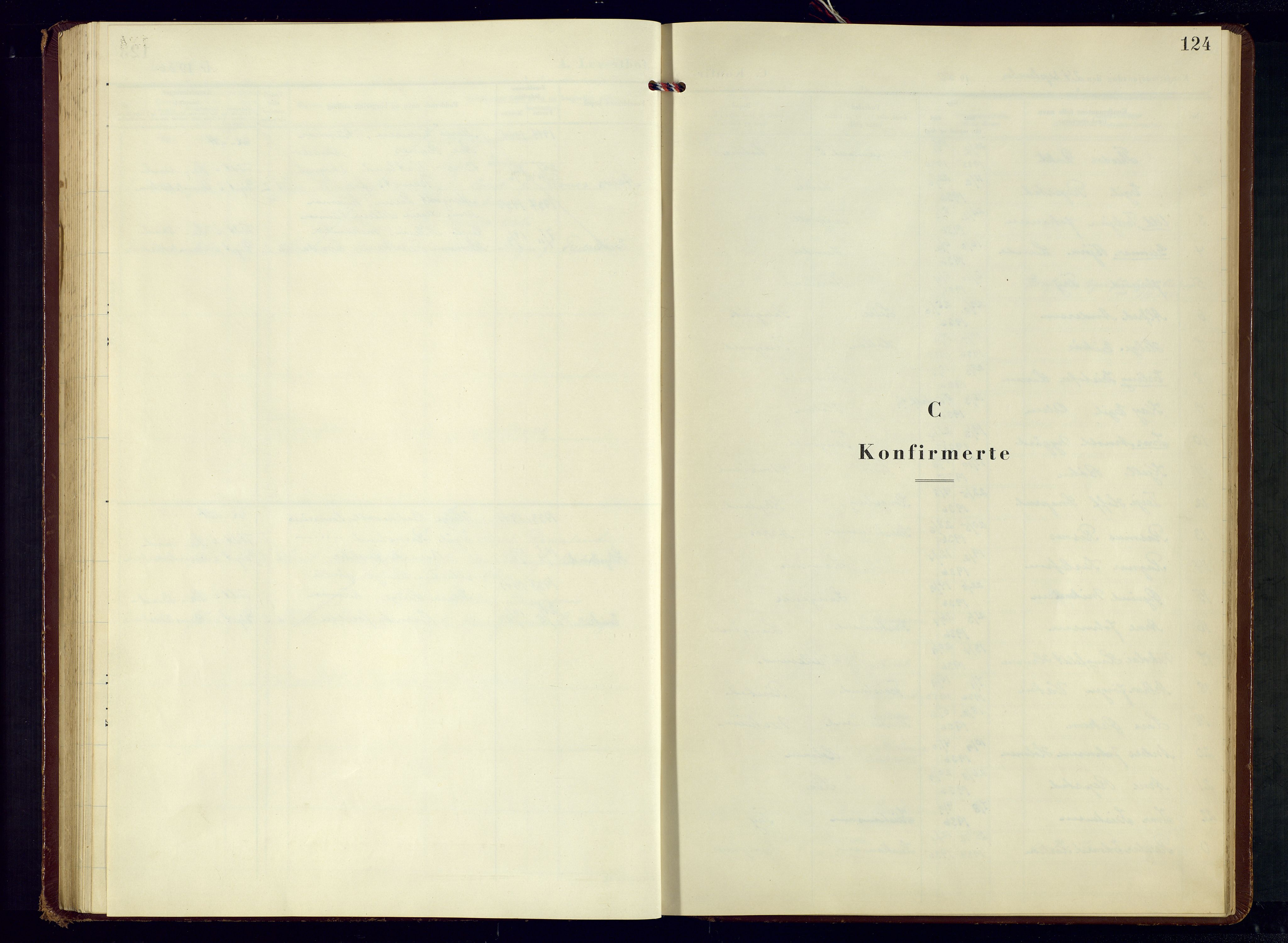 Søgne sokneprestkontor, SAK/1111-0037/F/Fb/Fbb/L0009: Parish register (copy) no. B-9, 1950-1965, p. 124