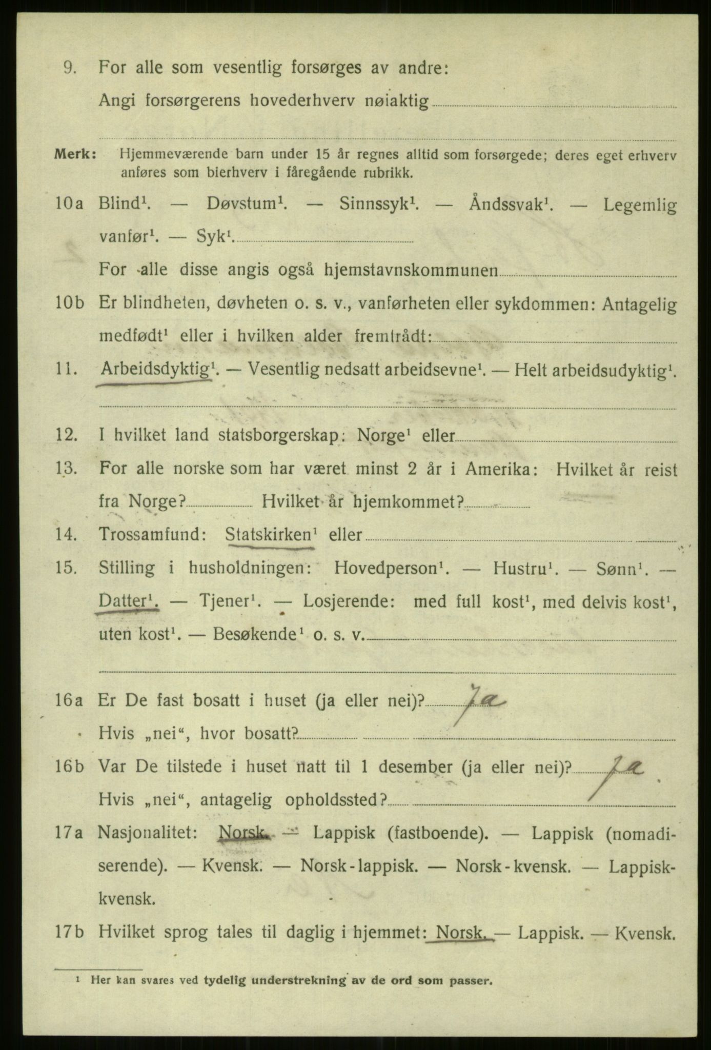 SATØ, 1920 census for Hammerfest, 1920, p. 7574