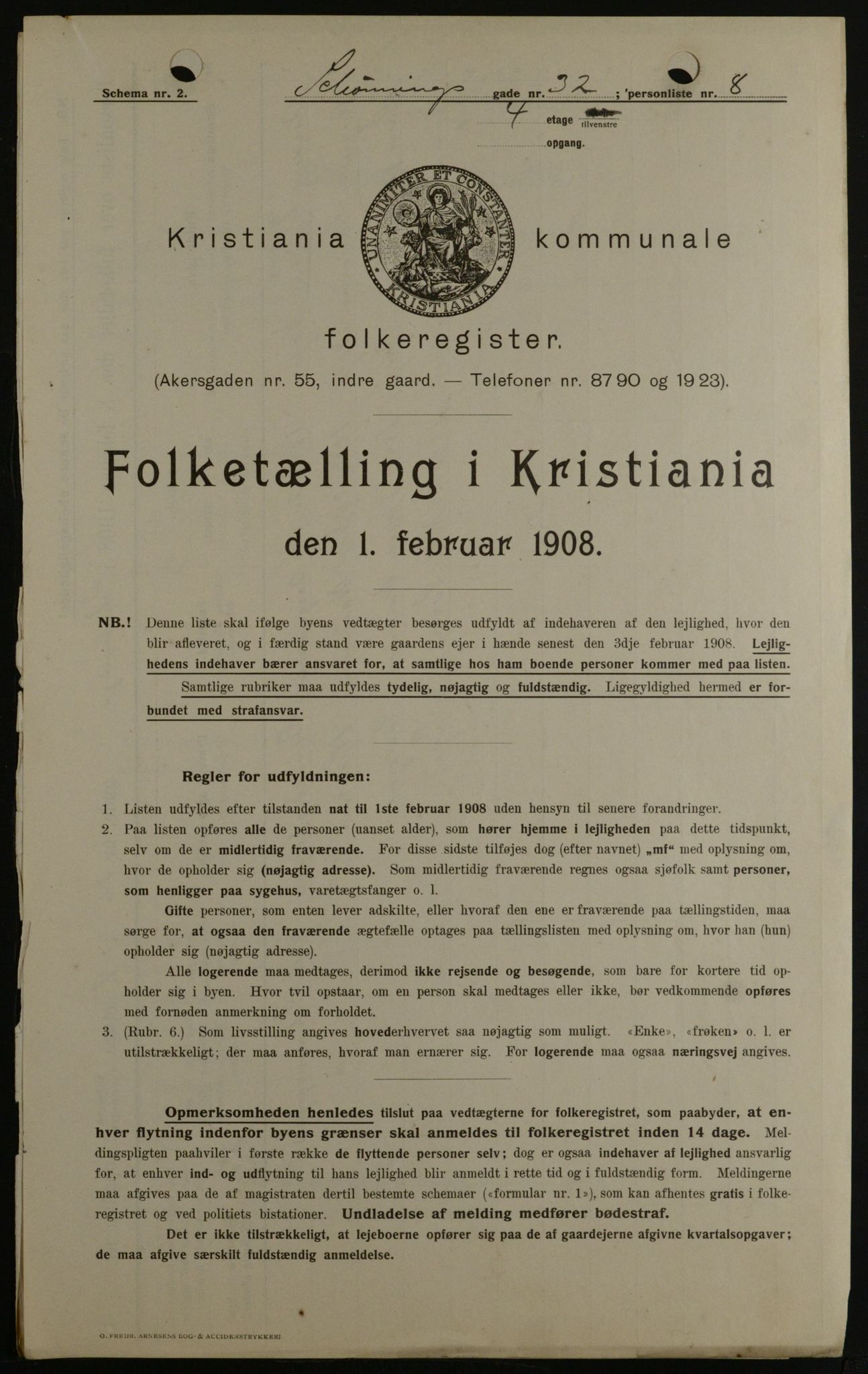 OBA, Municipal Census 1908 for Kristiania, 1908, p. 84378