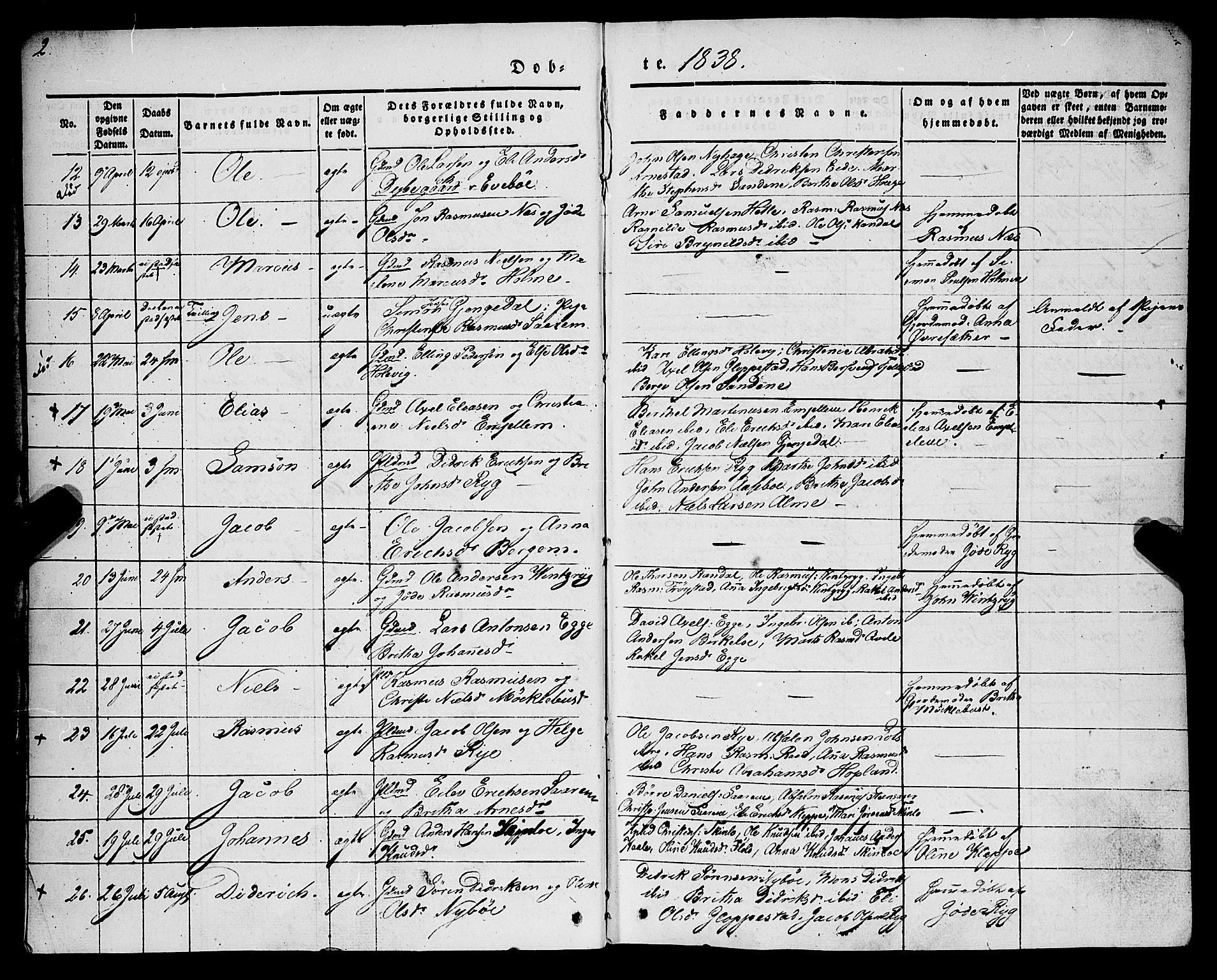 Gloppen sokneprestembete, SAB/A-80101/H/Haa/Haaa/L0008: Parish register (official) no. A 8, 1837-1855, p. 2