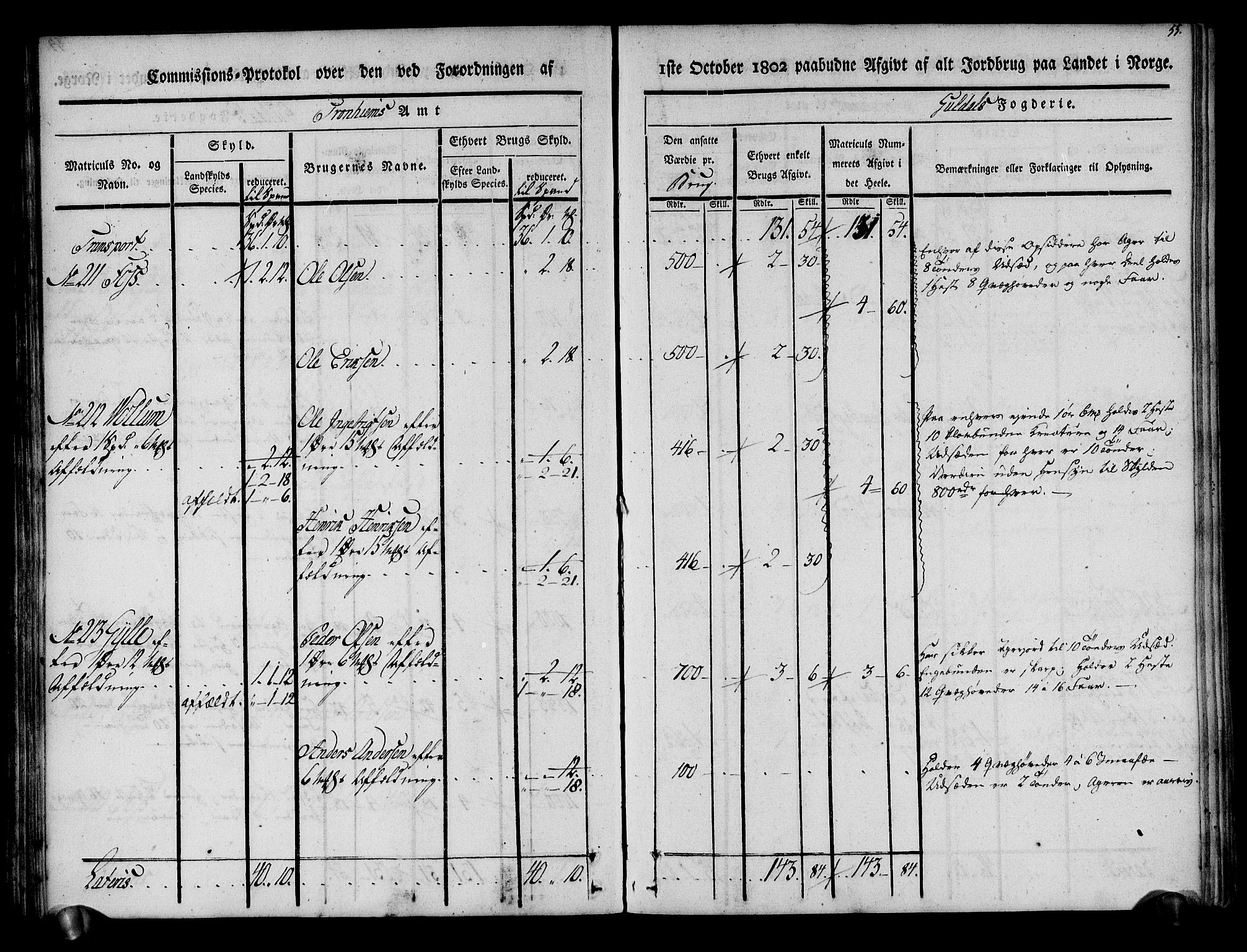 Rentekammeret inntil 1814, Realistisk ordnet avdeling, AV/RA-EA-4070/N/Ne/Nea/L0136a: Orkdal og Gauldal fogderi. Kommisjonsprotokoll for Gauldalen, 1803, p. 56