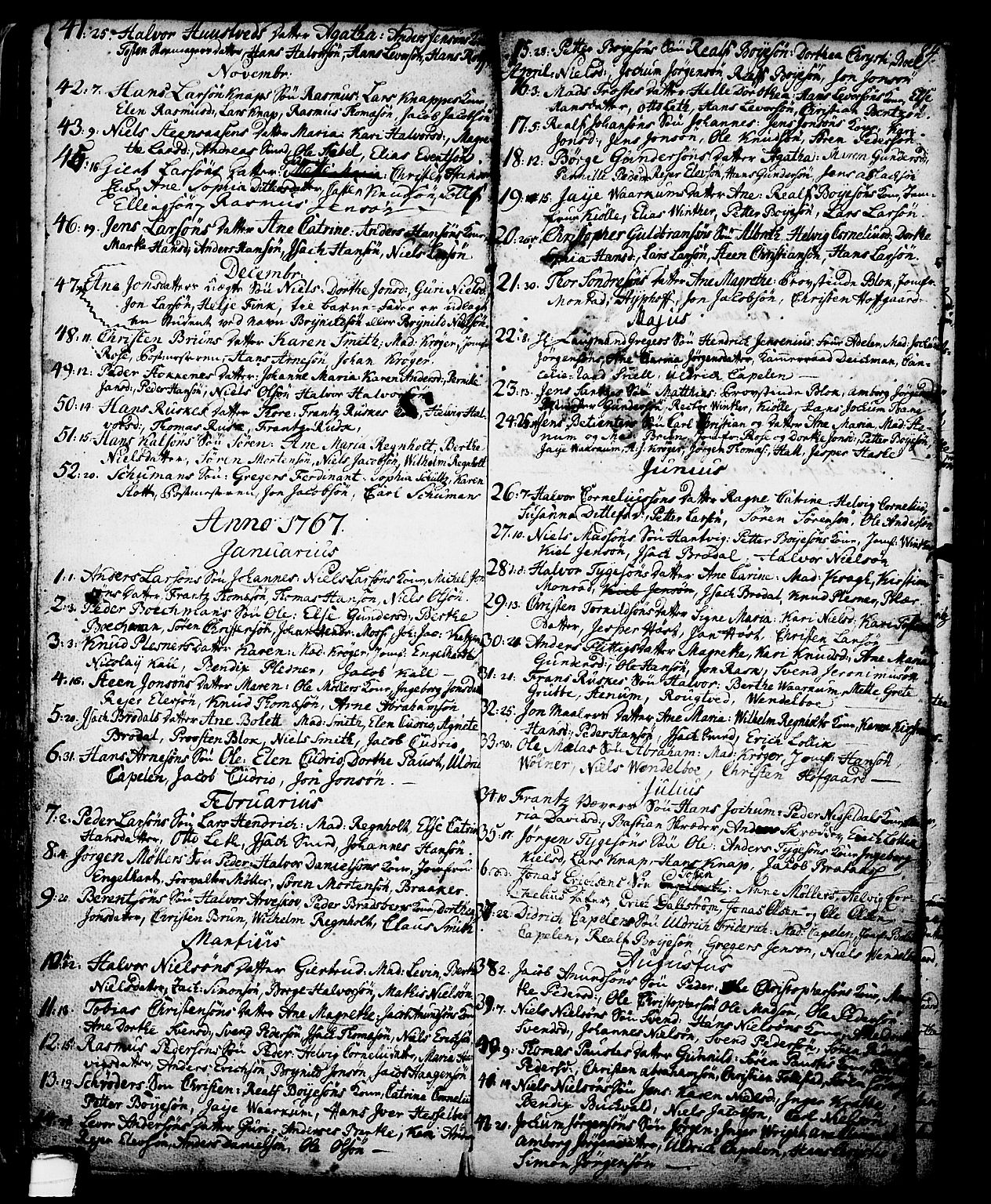 Skien kirkebøker, SAKO/A-302/G/Ga/L0001: Parish register (copy) no. 1, 1756-1791, p. 84