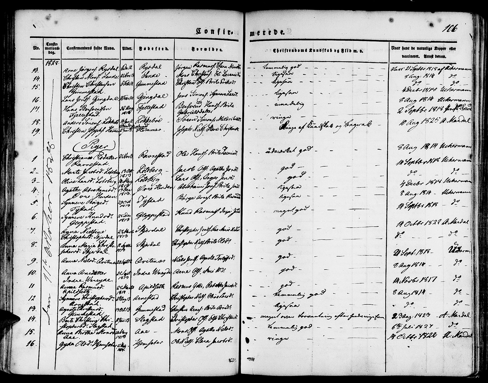 Gloppen sokneprestembete, SAB/A-80101/H/Haa/Haaa/L0007: Parish register (official) no. A 7, 1827-1837, p. 106
