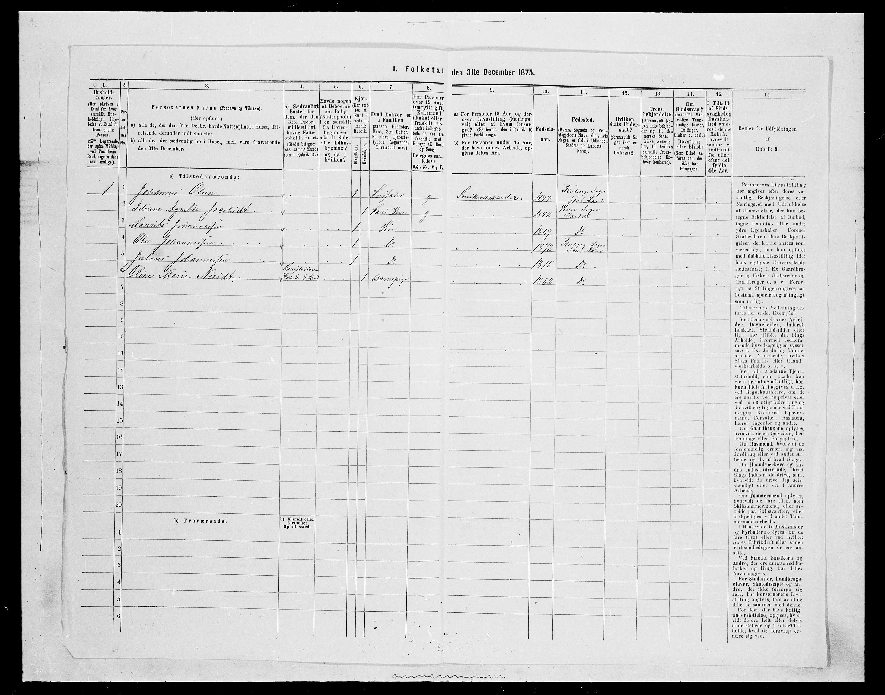 SAH, 1875 census for 0536P Søndre Land, 1875, p. 454