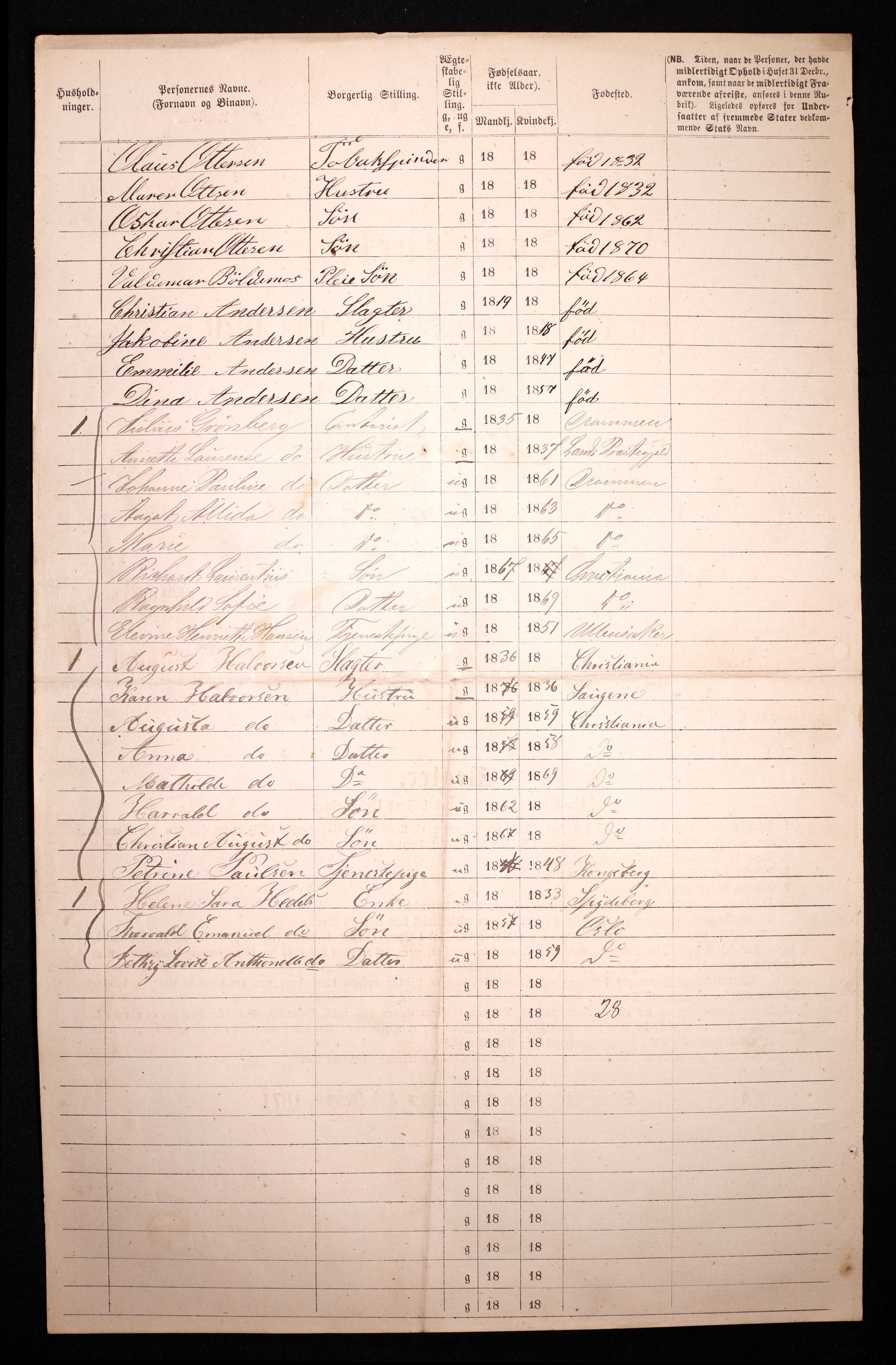 RA, 1870 census for 0301 Kristiania, 1870, p. 4451