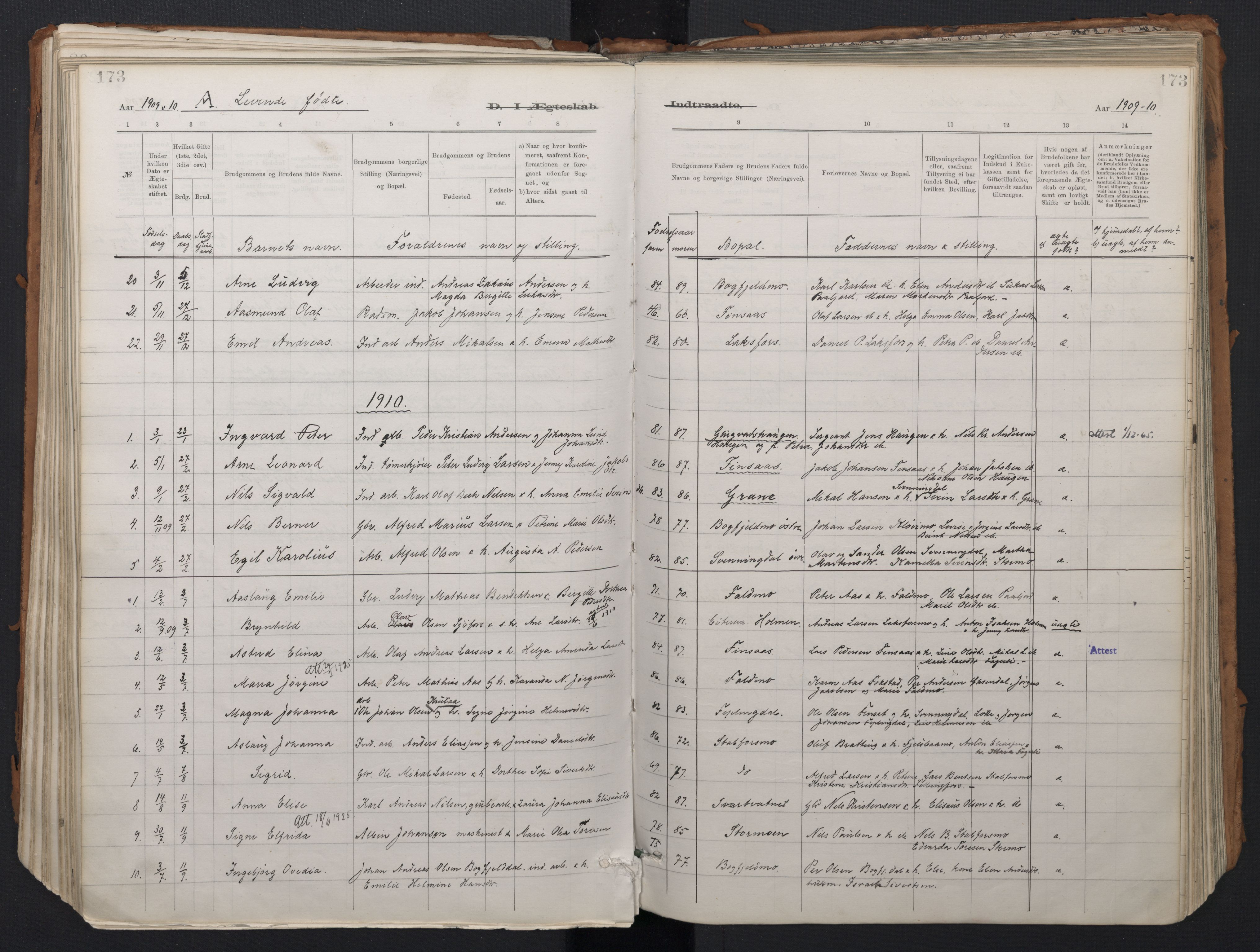Ministerialprotokoller, klokkerbøker og fødselsregistre - Nordland, AV/SAT-A-1459/824/L0338: Parish register (official) no. 824A01, 1880-1915, p. 173