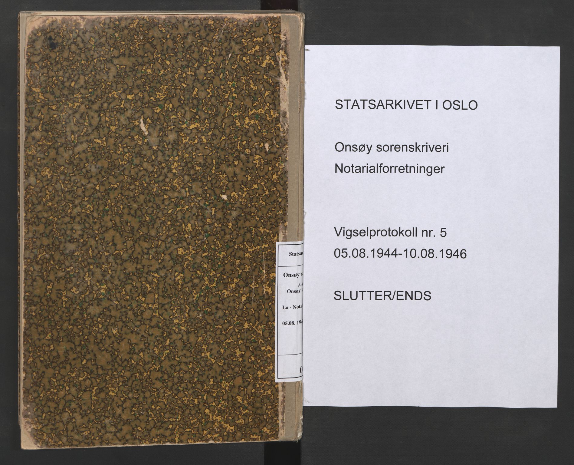 Onsøy sorenskriveri, SAO/A-10474/L/La/L0005: Vigselsbok, 1944-1946