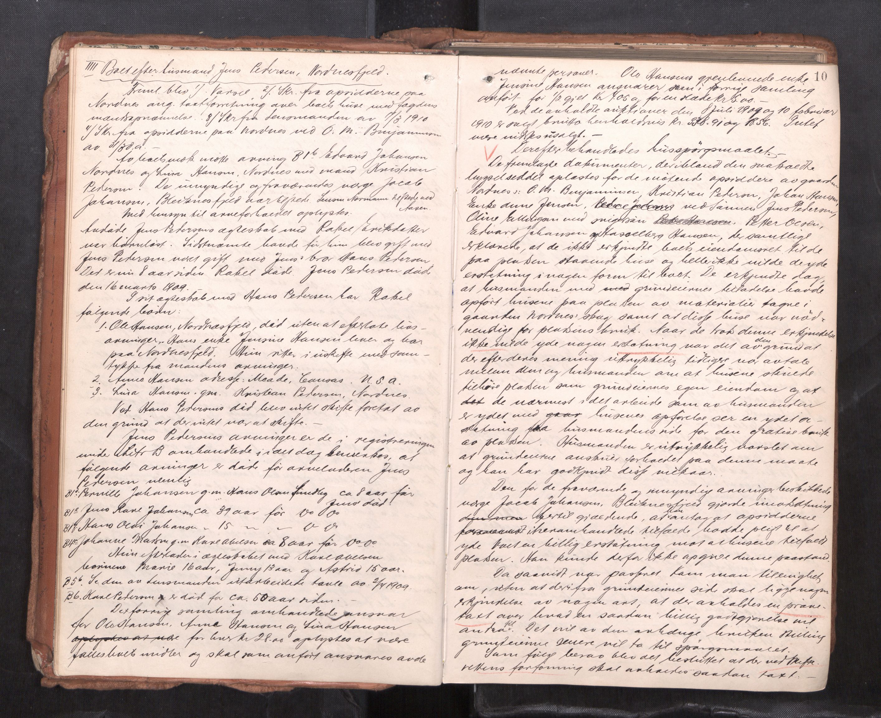 Salten sorenskriveri, AV/SAT-A-4578/1/3/3B/L0012: Skiftebehandlingsprotokoll, 1910-1915, p. 10