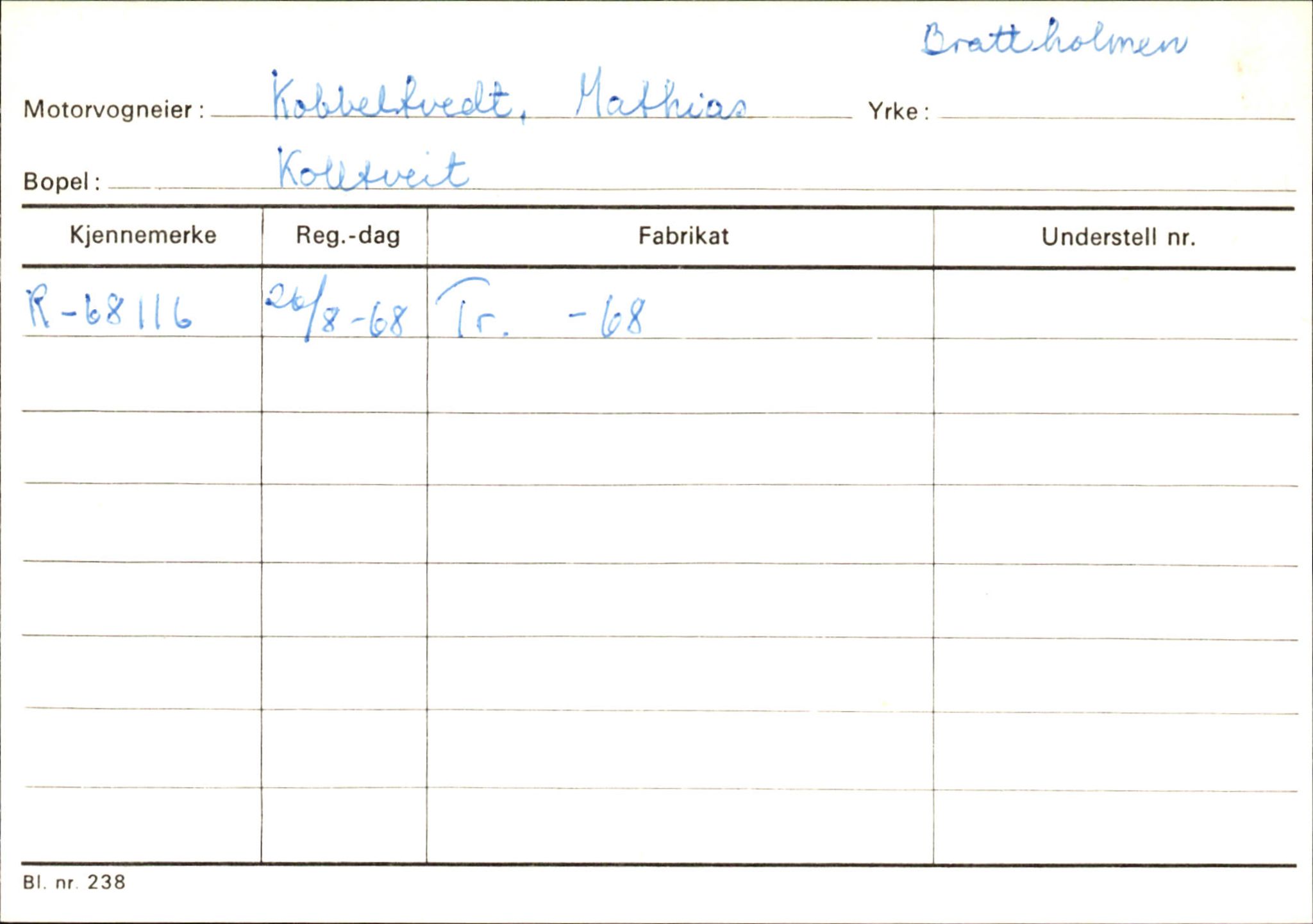 Statens vegvesen, Hordaland vegkontor, AV/SAB-A-5201/2/Ha/L0030: R-eierkort K, 1920-1971, p. 20