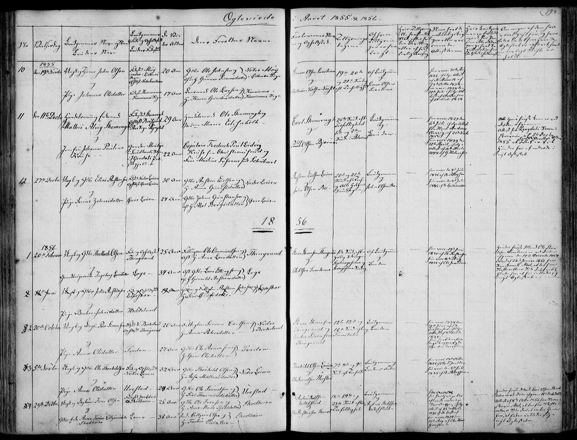 Hægebostad sokneprestkontor, SAK/1111-0024/F/Fa/Faa/L0004: Parish register (official) no. A 4, 1834-1864, p. 193
