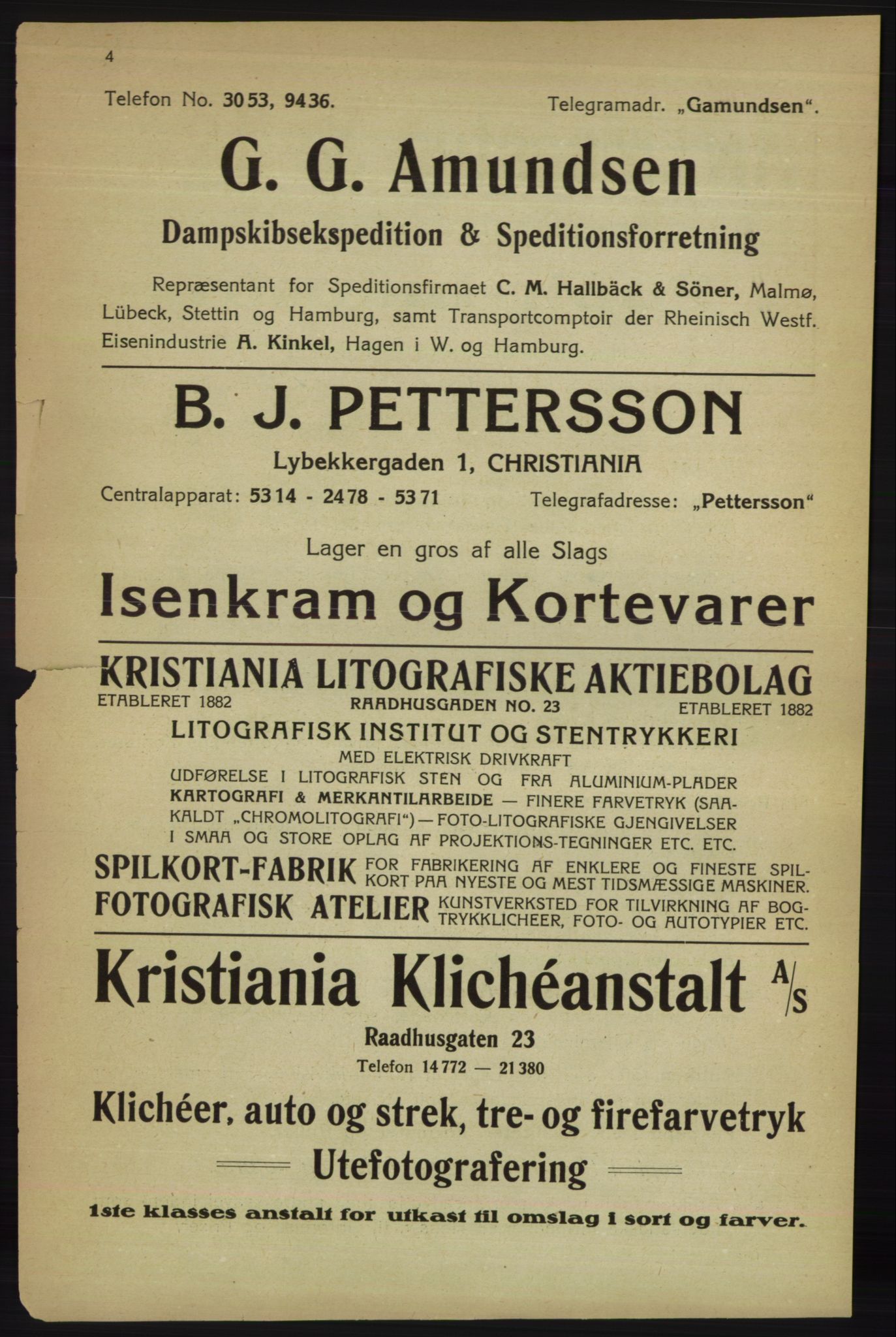 Kristiania/Oslo adressebok, PUBL/-, 1918, p. 9