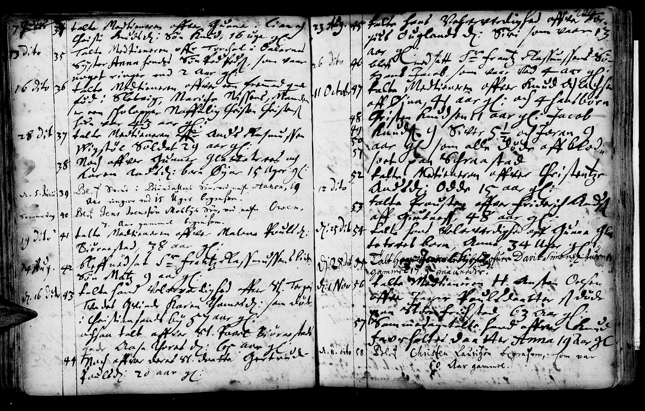 Oddernes sokneprestkontor, SAK/1111-0033/F/Fa/Faa/L0001: Parish register (official) no. A 1, 1692-1718, p. 238-239