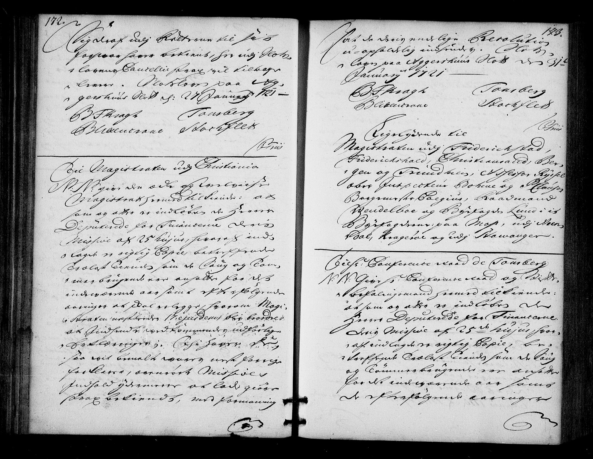 Stattholderembetet 1572-1771, AV/RA-EA-2870/Bd/L0013: Ordreprotokoll, 1720-1722, p. 172-173