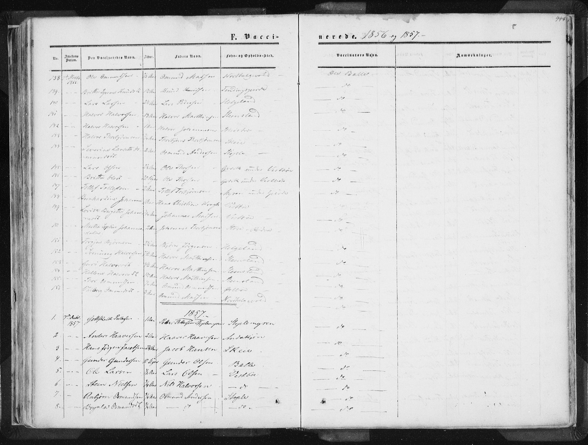 Vikedal sokneprestkontor, AV/SAST-A-101840/01/IV: Parish register (official) no. A 6.2, 1851-1867, p. 448