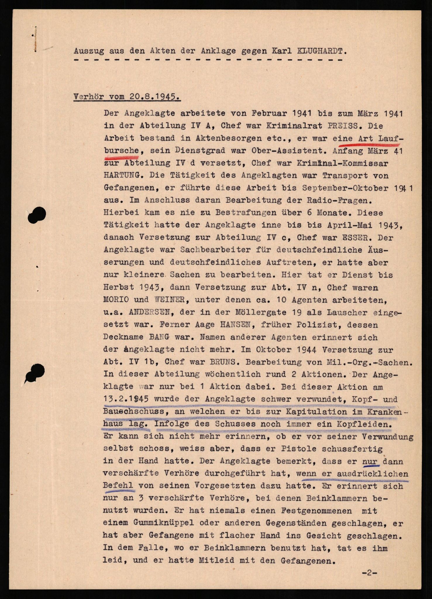 Forsvaret, Forsvarets overkommando II, AV/RA-RAFA-3915/D/Db/L0017: CI Questionaires. Tyske okkupasjonsstyrker i Norge. Tyskere., 1945-1946, p. 77
