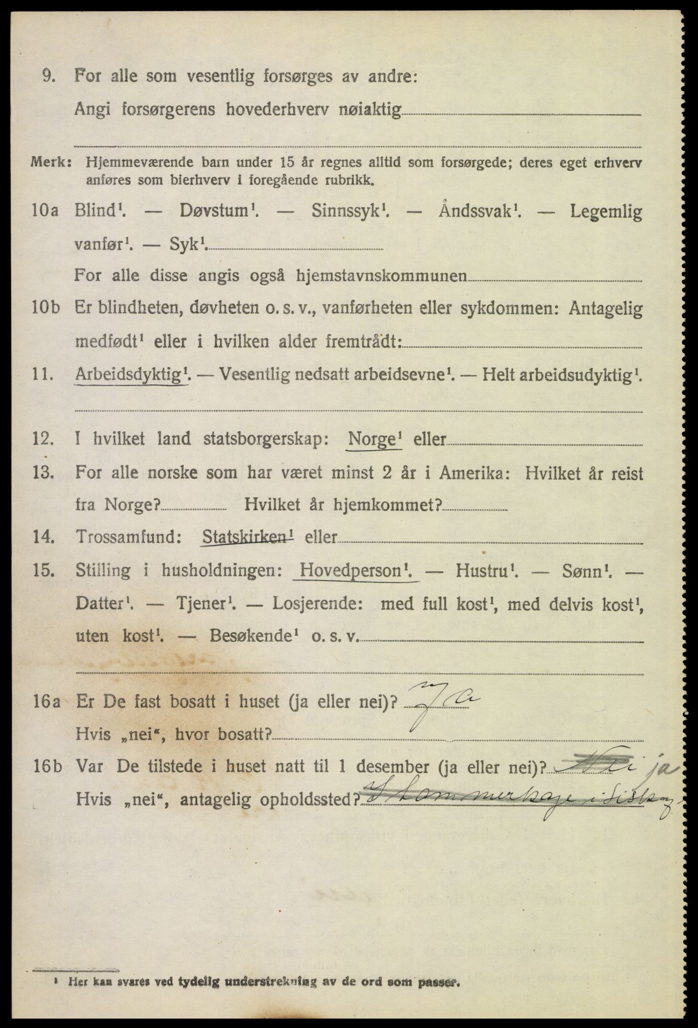 SAH, 1920 census for Ytre Rendal, 1920, p. 3662