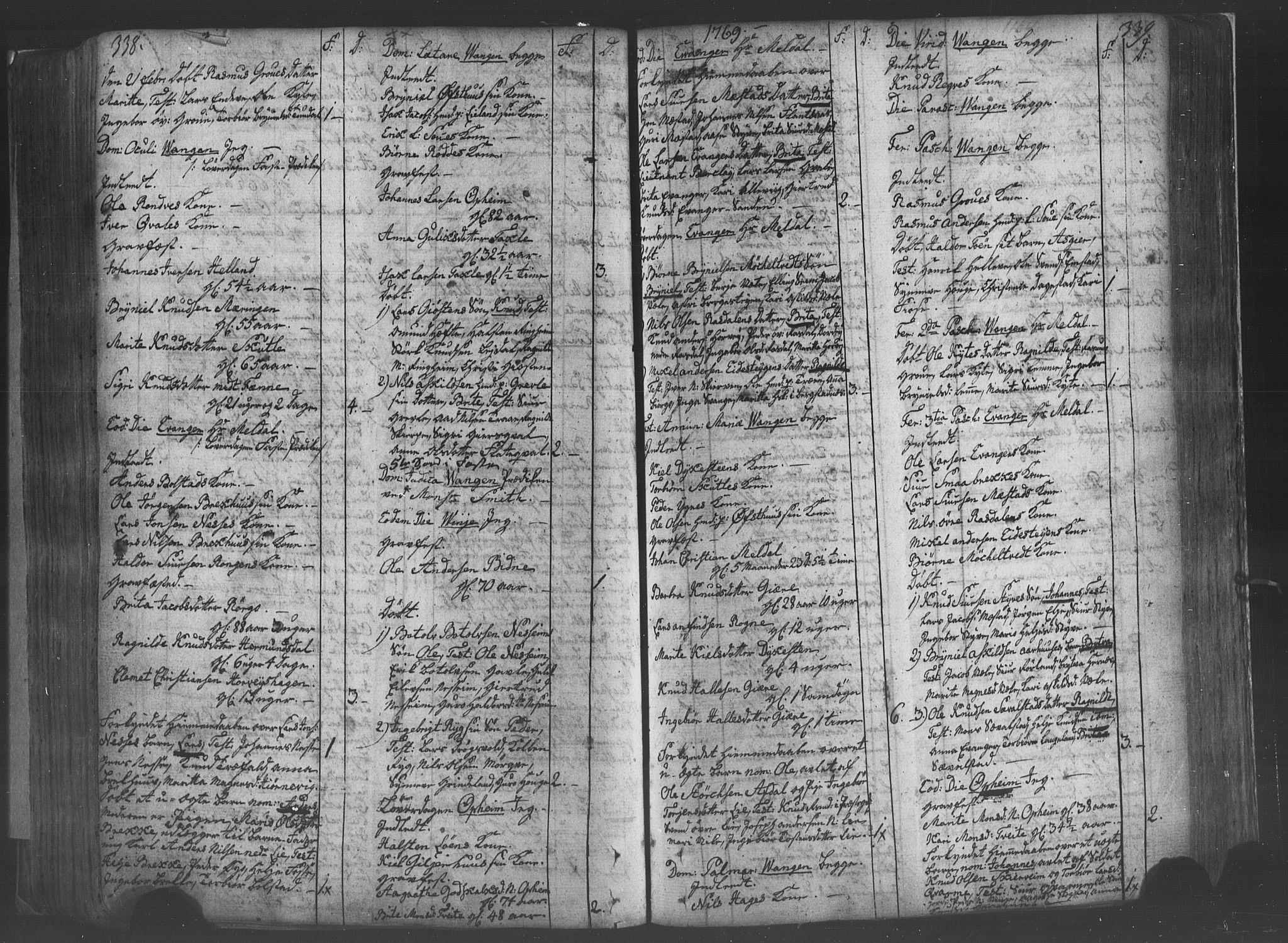 Voss sokneprestembete, SAB/A-79001/H/Haa: Parish register (official) no. A 8, 1752-1780, p. 338-339