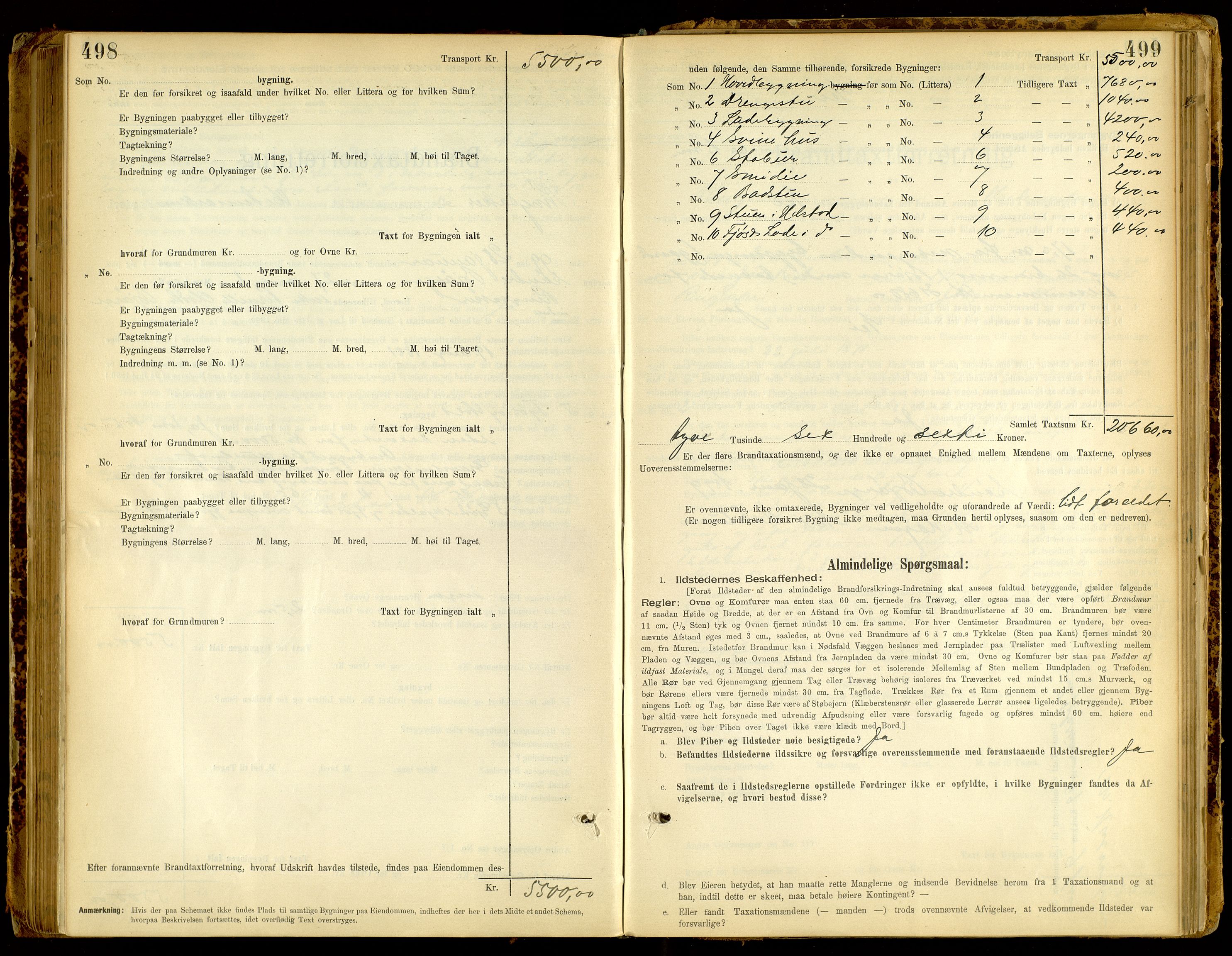 Norges Brannkasse, Ringsaker, AV/SAH-NBRANR-003/F/L0008: Branntakstprotokoll, 1894-1905, p. 498-499