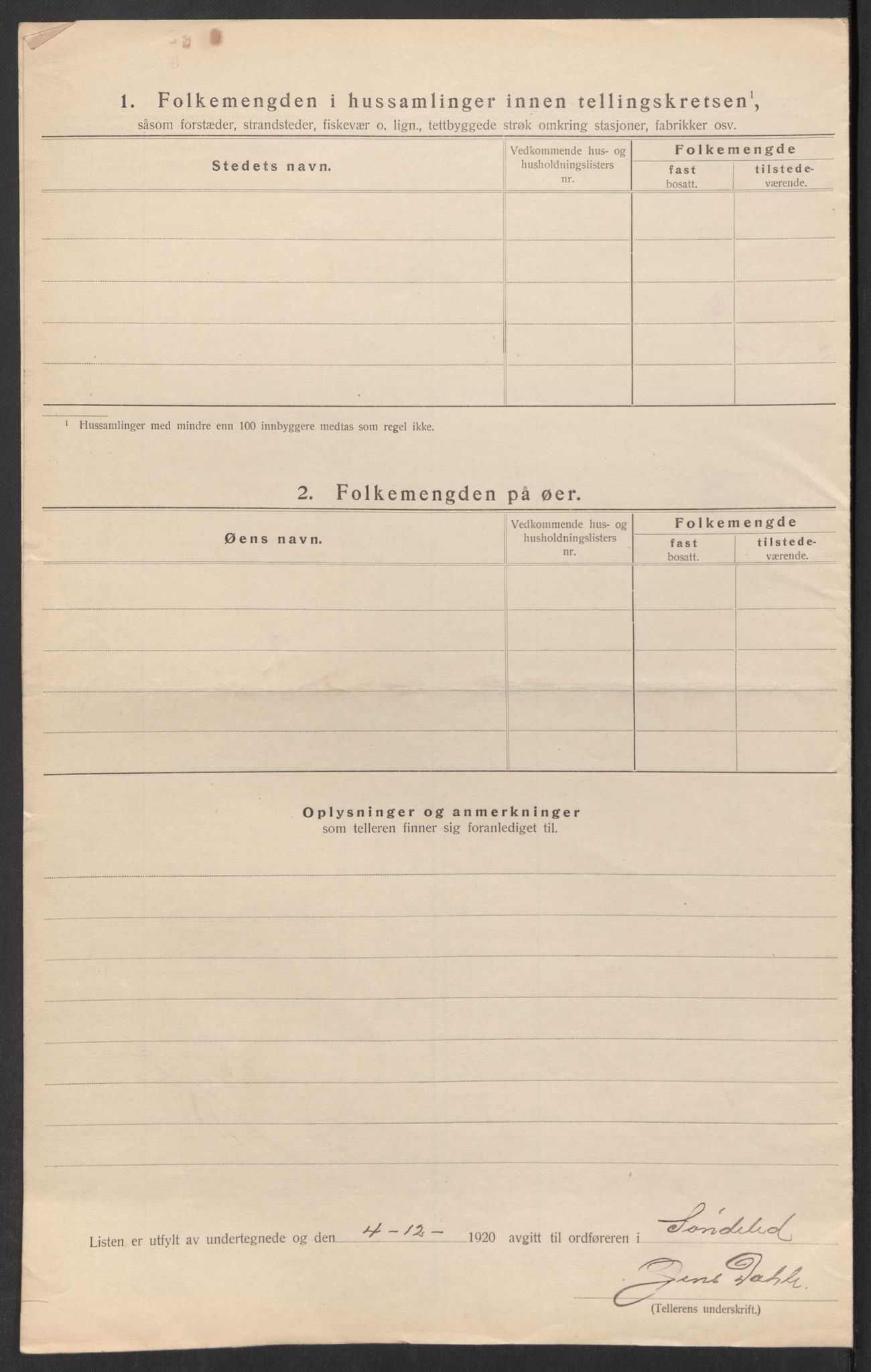 SAK, 1920 census for Søndeled, 1920, p. 56
