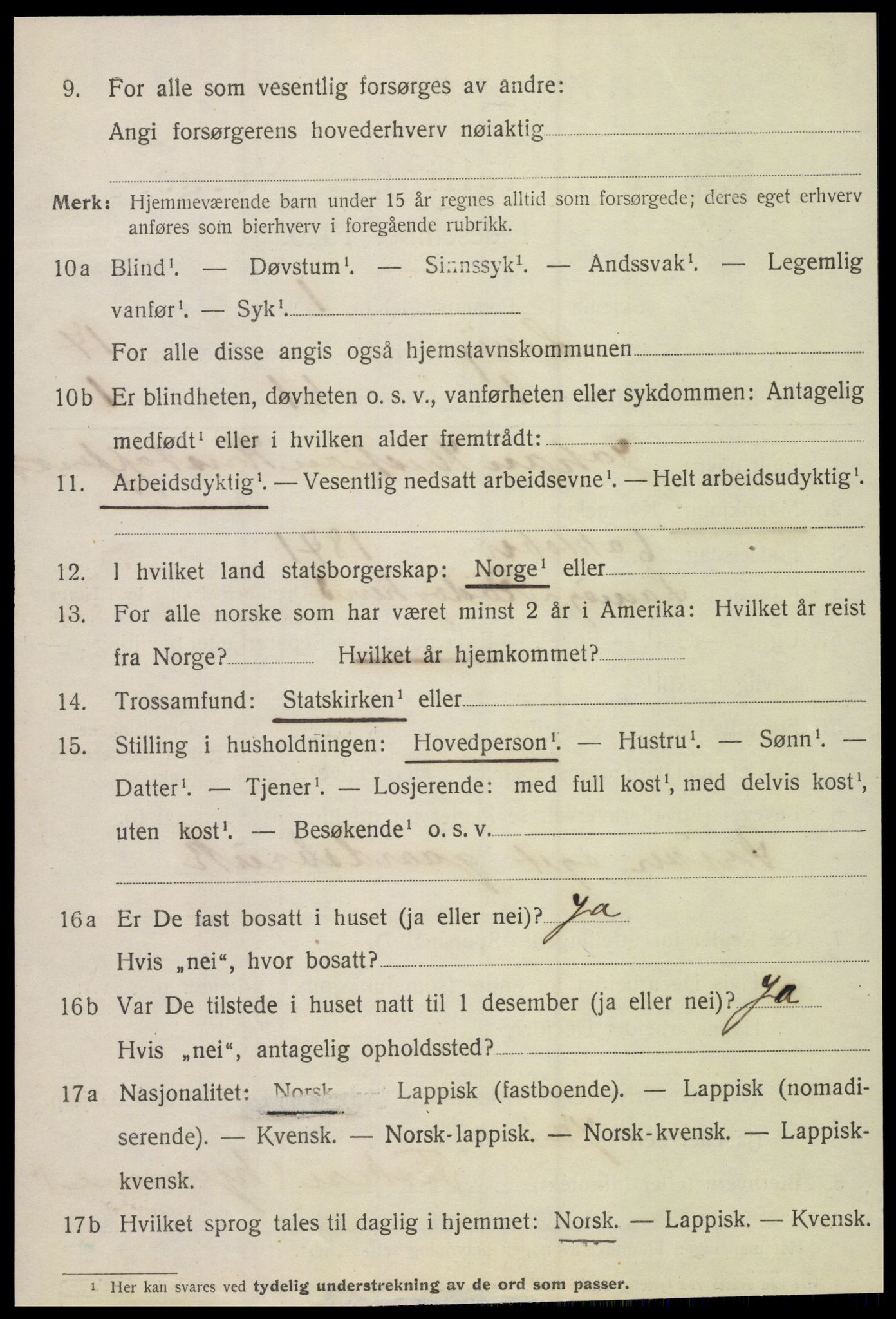 SAT, 1920 census for Lurøy, 1920, p. 5984