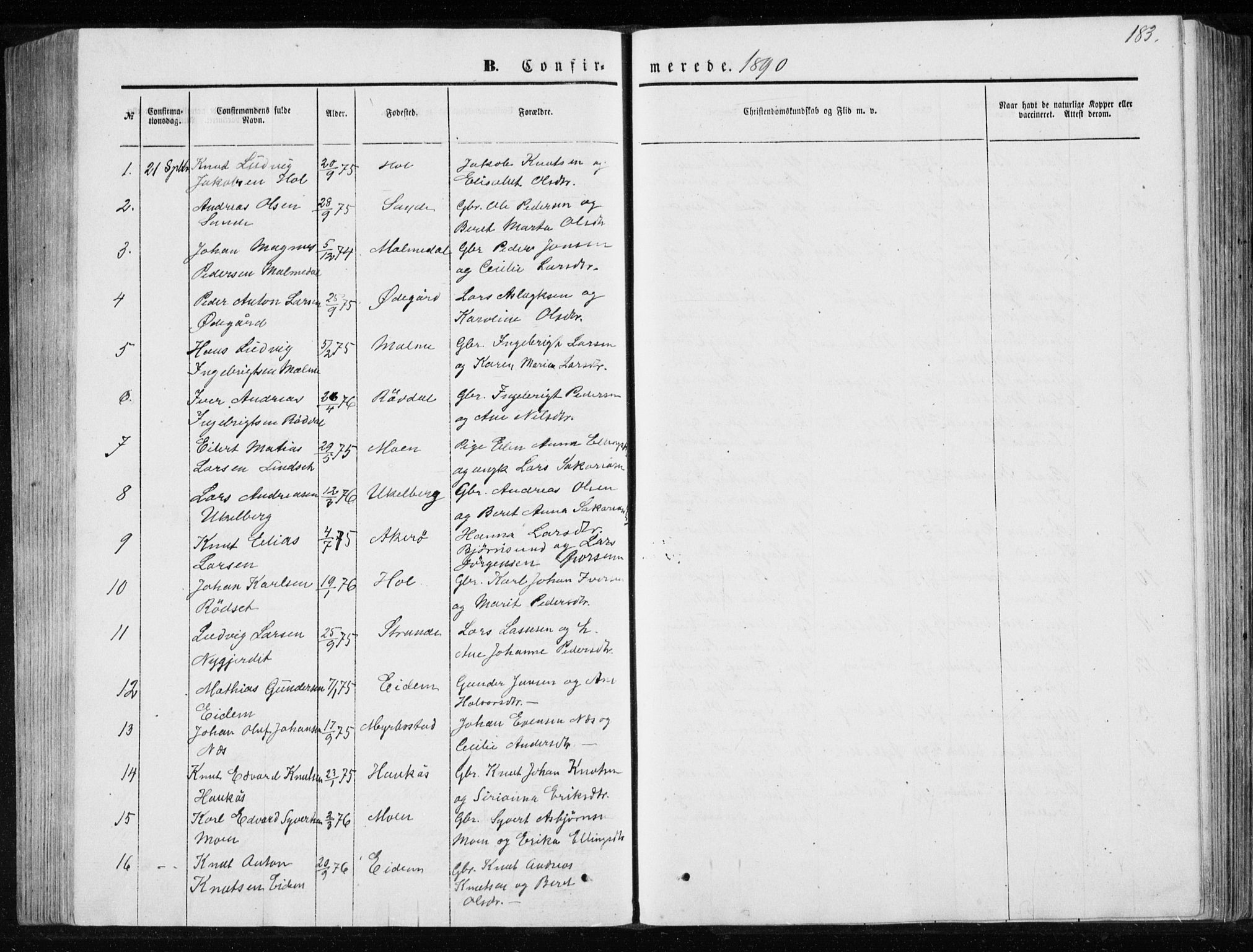 Ministerialprotokoller, klokkerbøker og fødselsregistre - Møre og Romsdal, SAT/A-1454/565/L0754: Parish register (copy) no. 565C03, 1870-1896, p. 183