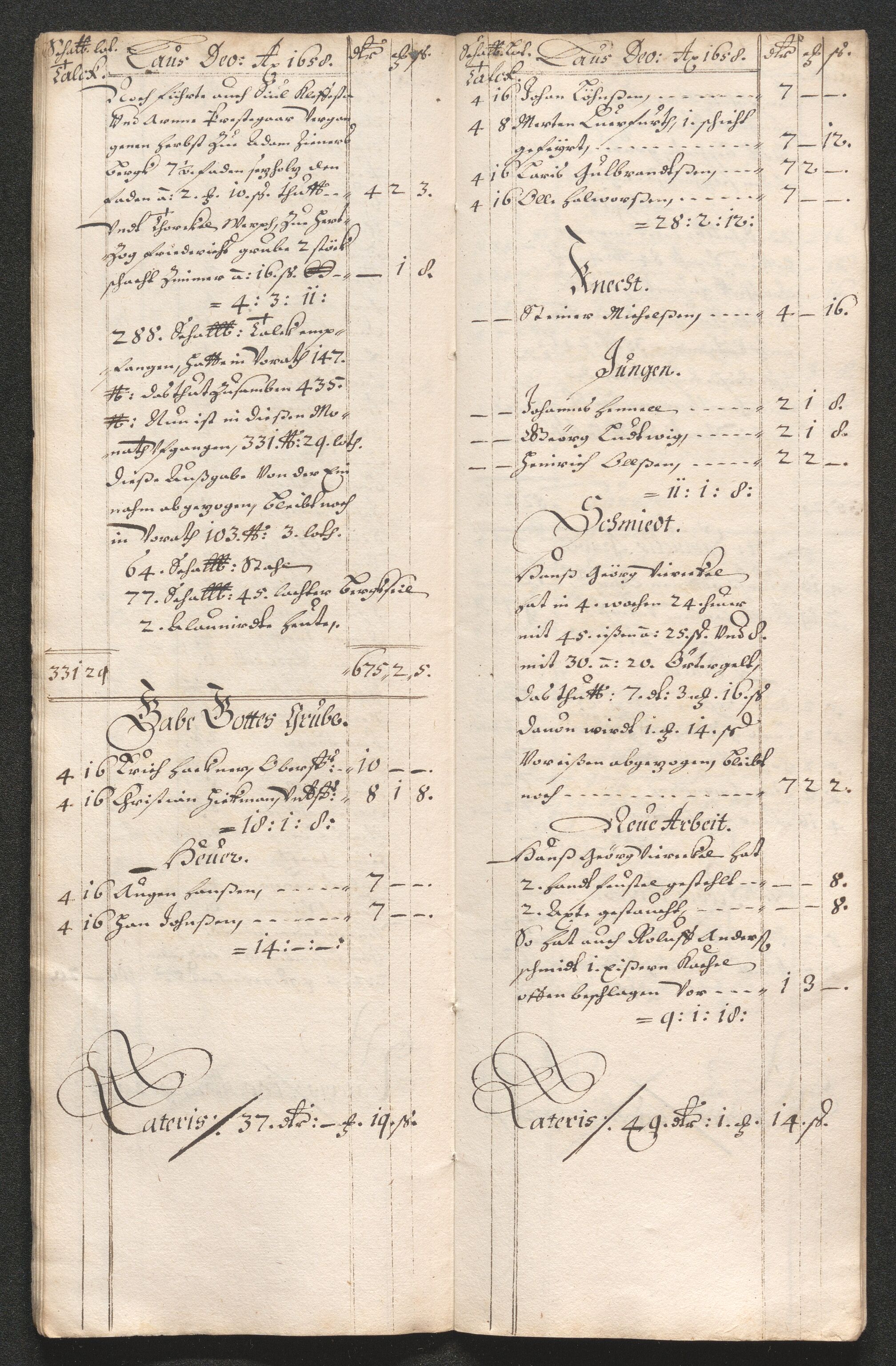 Kongsberg Sølvverk 1623-1816, AV/SAKO-EA-3135/001/D/Dc/Dcd/L0033: Utgiftsregnskap for gruver m.m. , 1658, p. 657