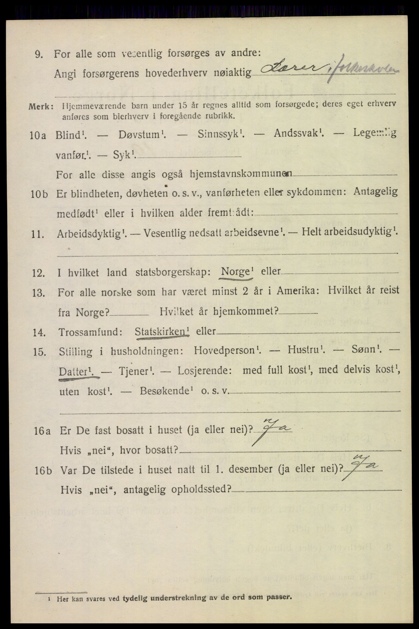 SAH, 1920 census for Ytre Rendal, 1920, p. 2042