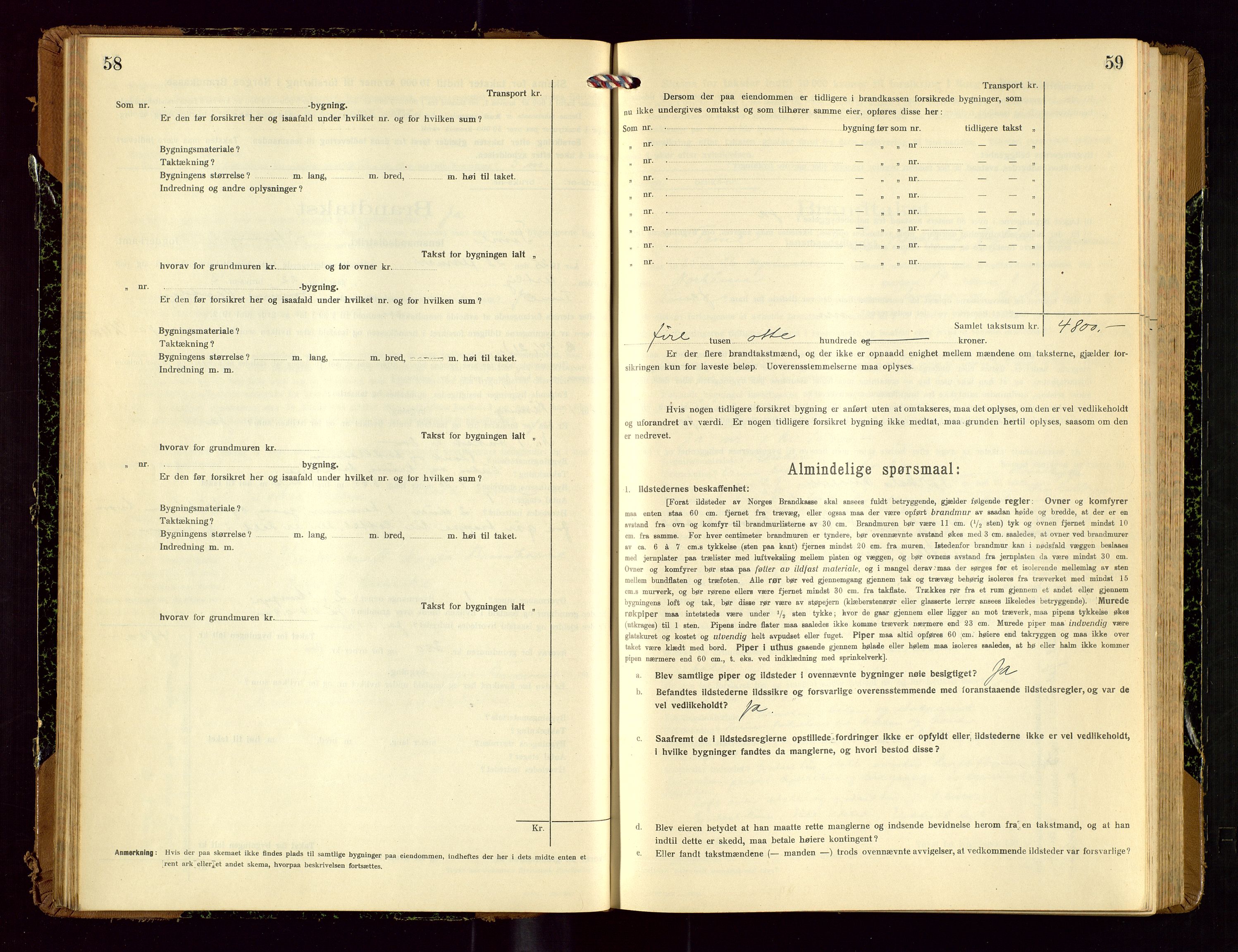 Time lensmannskontor, SAST/A-100420/Gob/L0002: Branntakstprotokoll, 1919-1952, p. 58-59