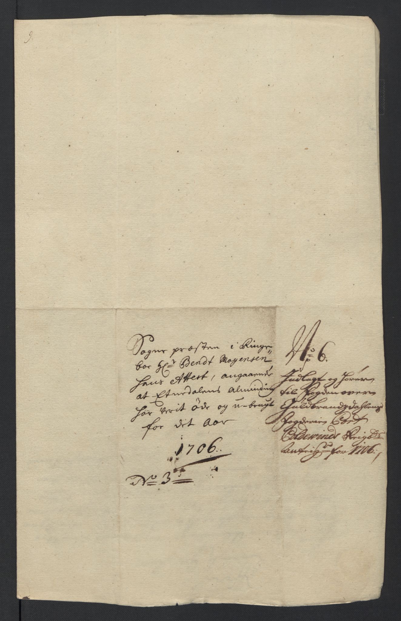 Rentekammeret inntil 1814, Reviderte regnskaper, Fogderegnskap, AV/RA-EA-4092/R17/L1178: Fogderegnskap Gudbrandsdal, 1705-1707, p. 290