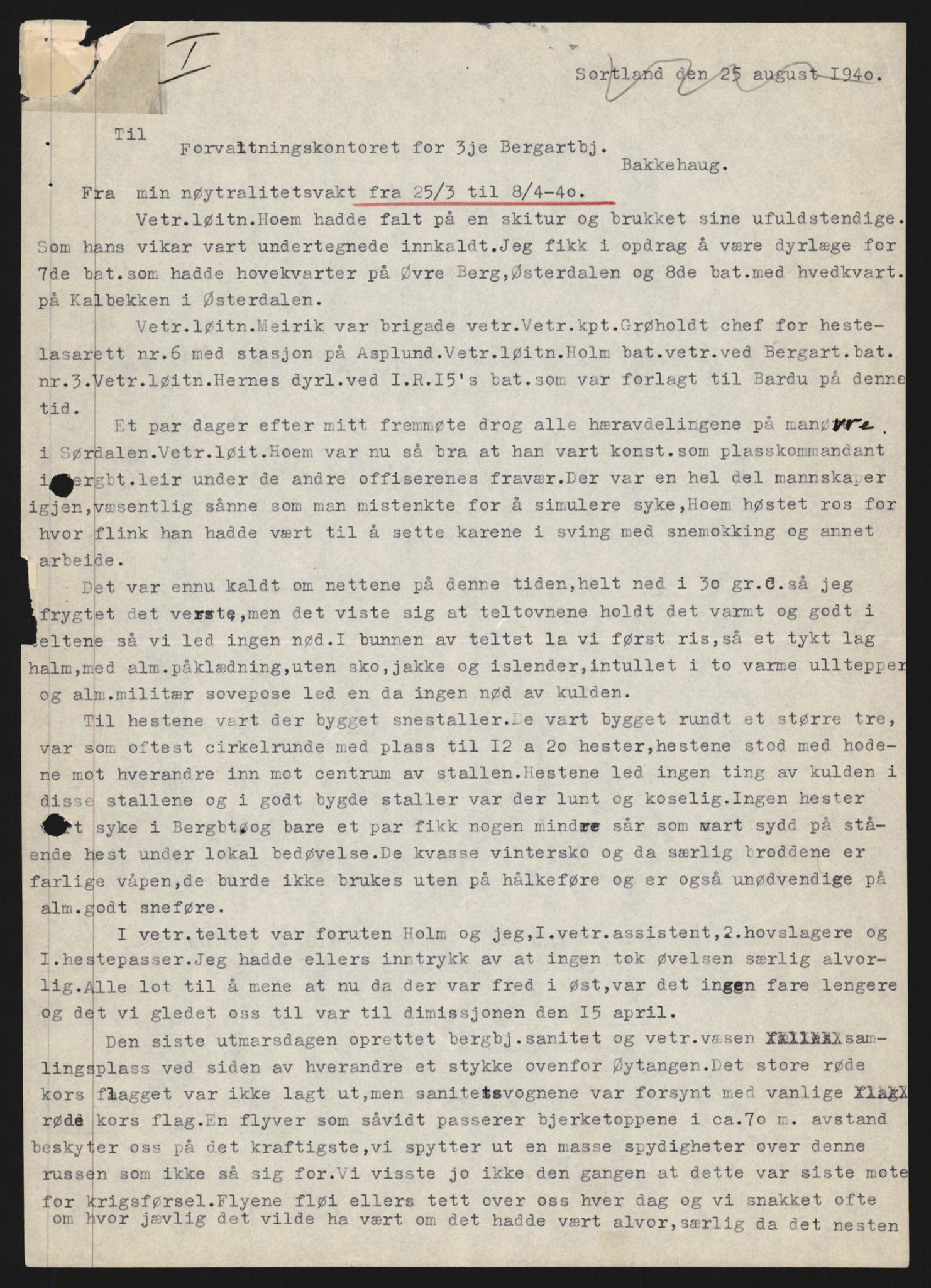 Forsvaret, Forsvarets krigshistoriske avdeling, AV/RA-RAFA-2017/Y/Yb/L0152: II-C-11-650  -  6. Divisjon: Bergartilleribataljon nr. 3:  Nøytralitetsvakten , 1939-1940, p. 2