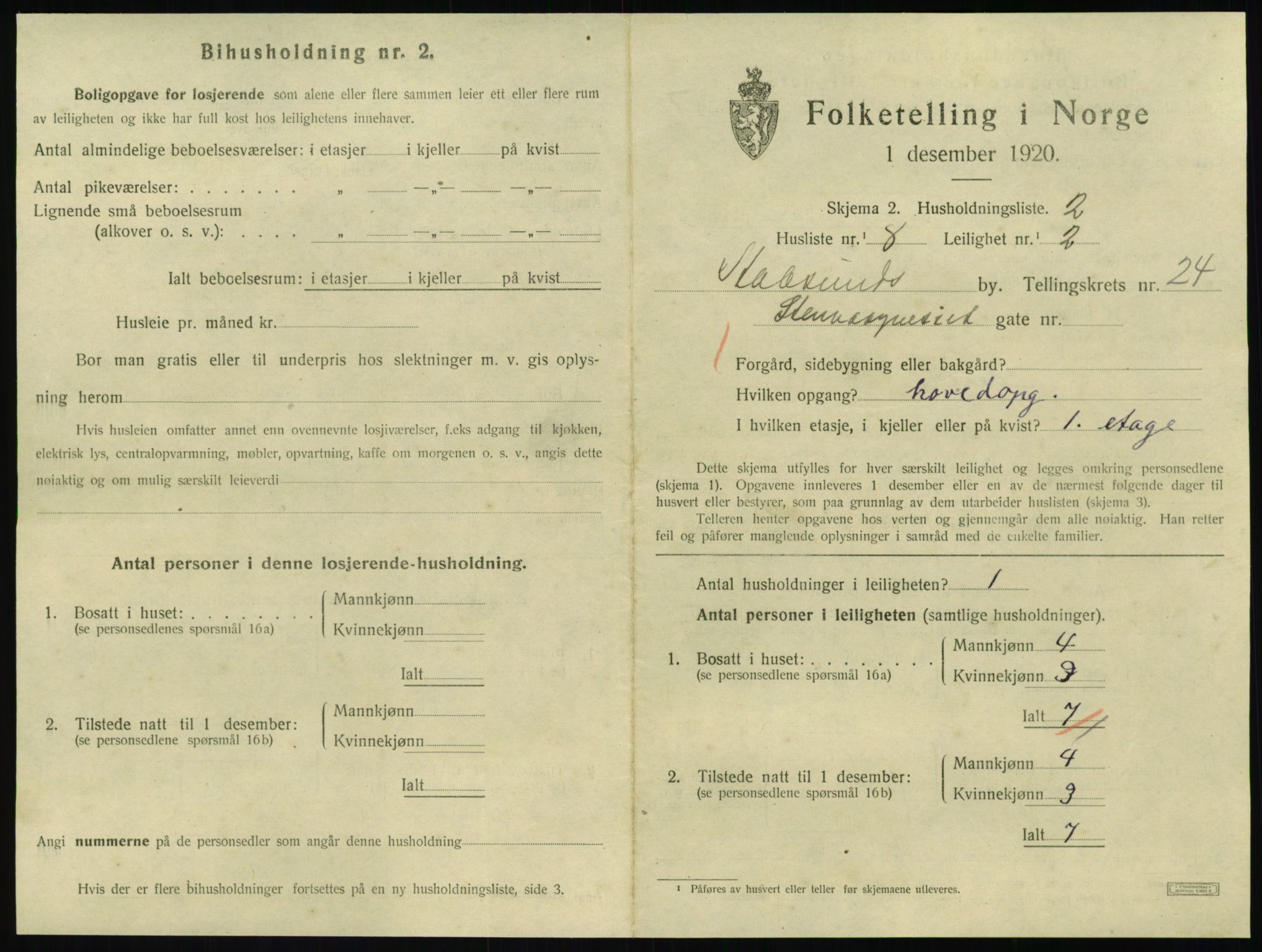 SAT, 1920 census for Ålesund, 1920, p. 9522