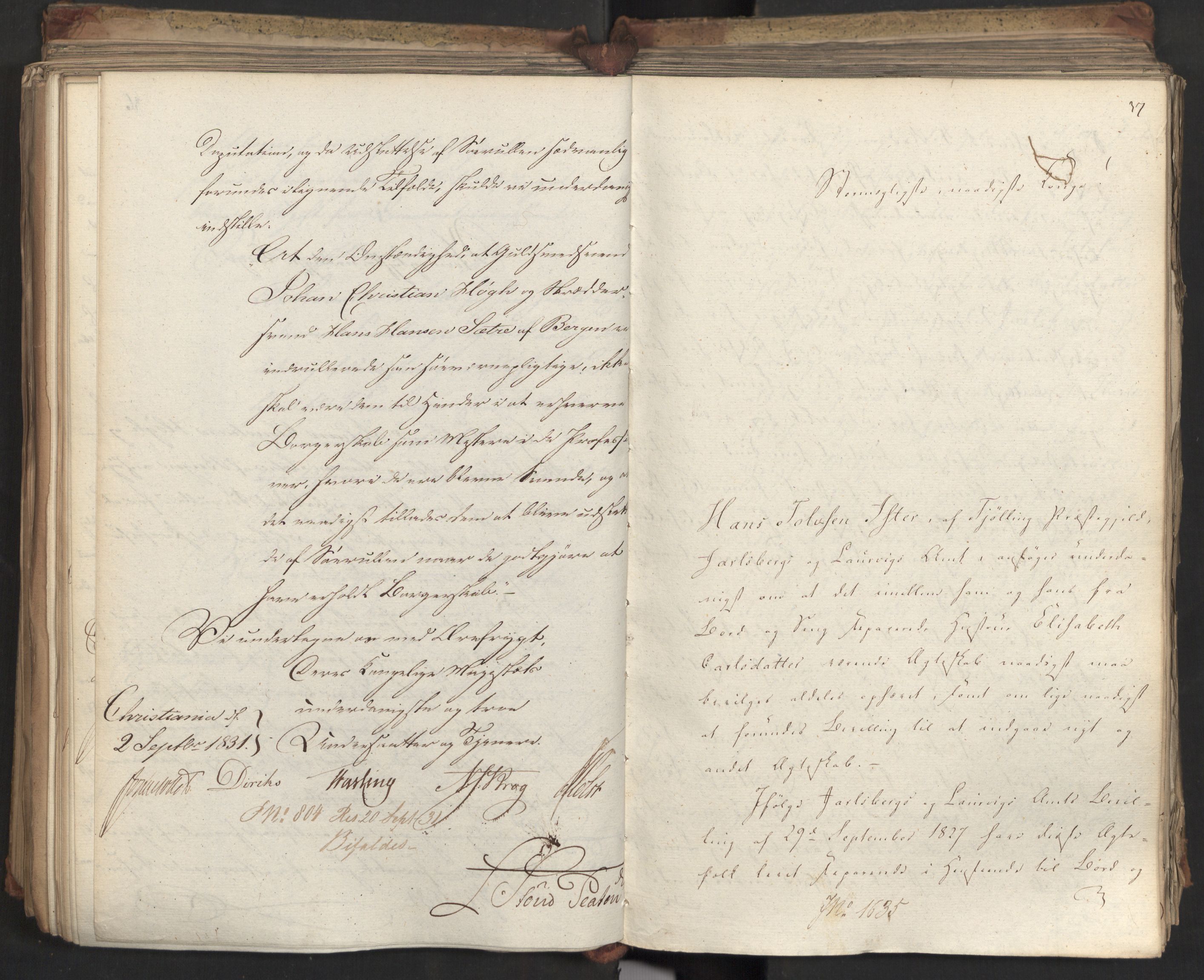 Statsrådsavdelingen i Stockholm, AV/RA-S-1003/D/Da/L0073: Regjeringsinnstillinger nr. 1534-1699, 1831, p. 300