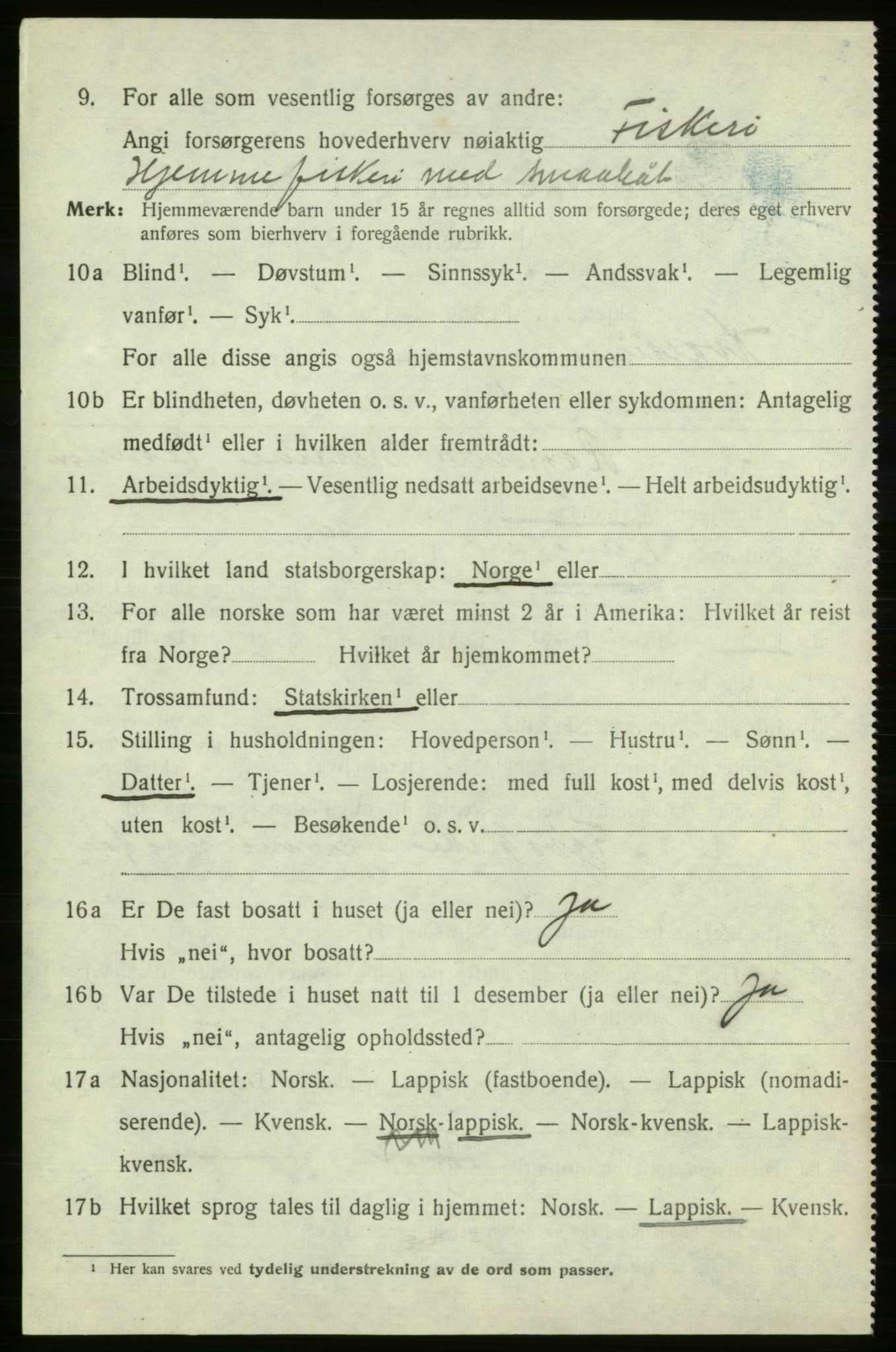 SATØ, 1920 census for , 1920, p. 1987