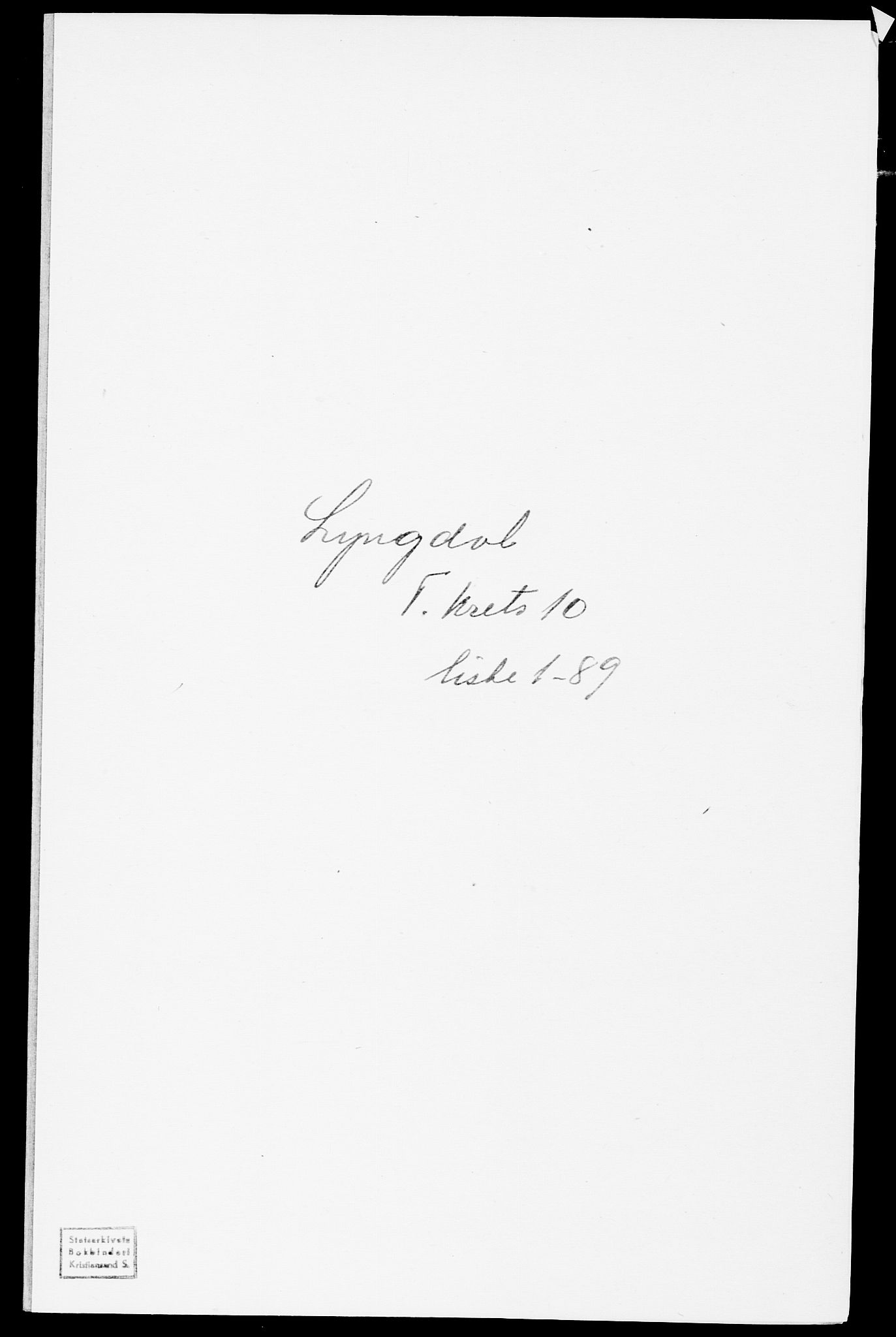 SAK, 1875 census for 1032P Lyngdal, 1875, p. 1520