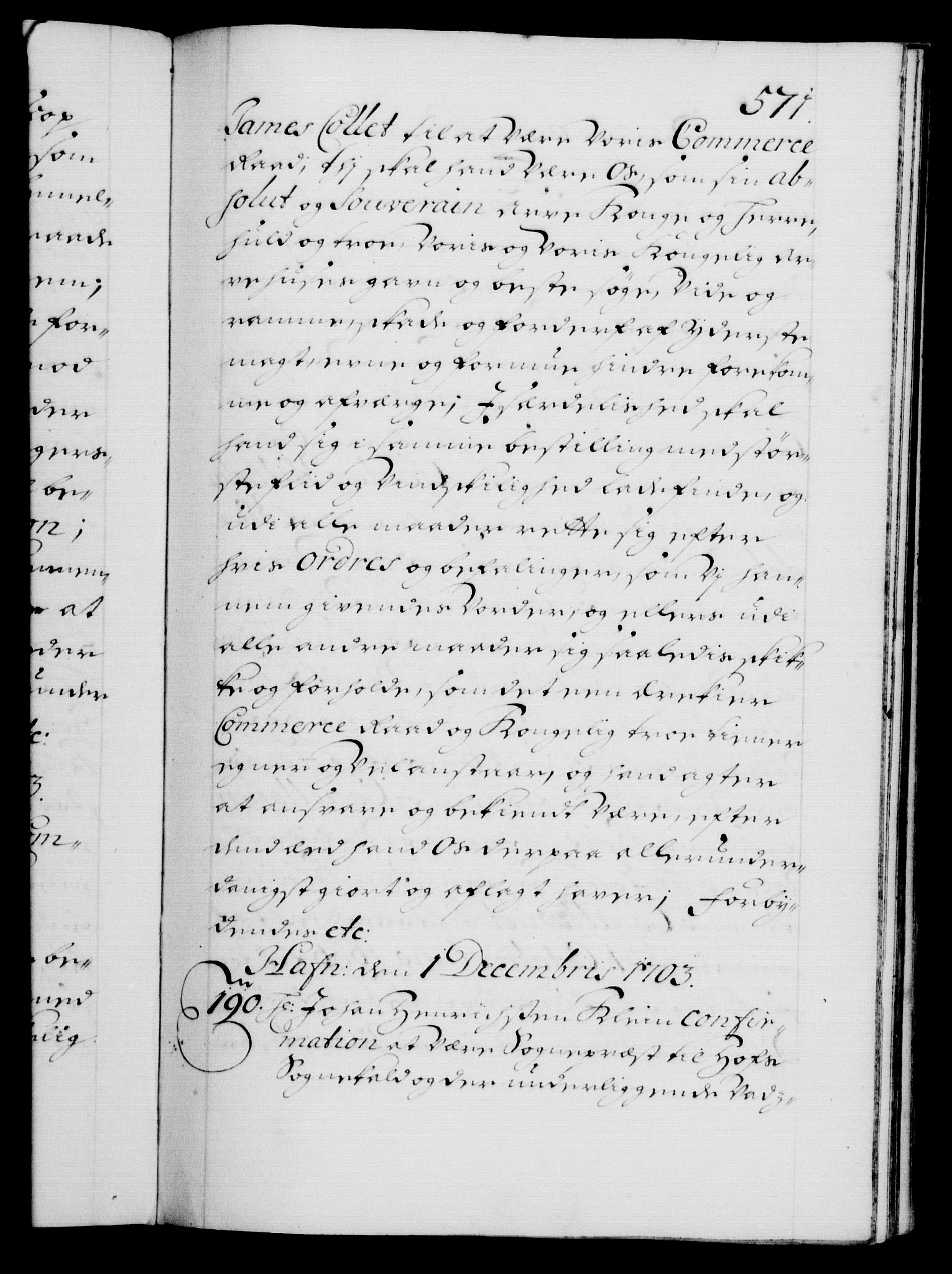Danske Kanselli 1572-1799, RA/EA-3023/F/Fc/Fca/Fcaa/L0018: Norske registre, 1699-1703, p. 571a