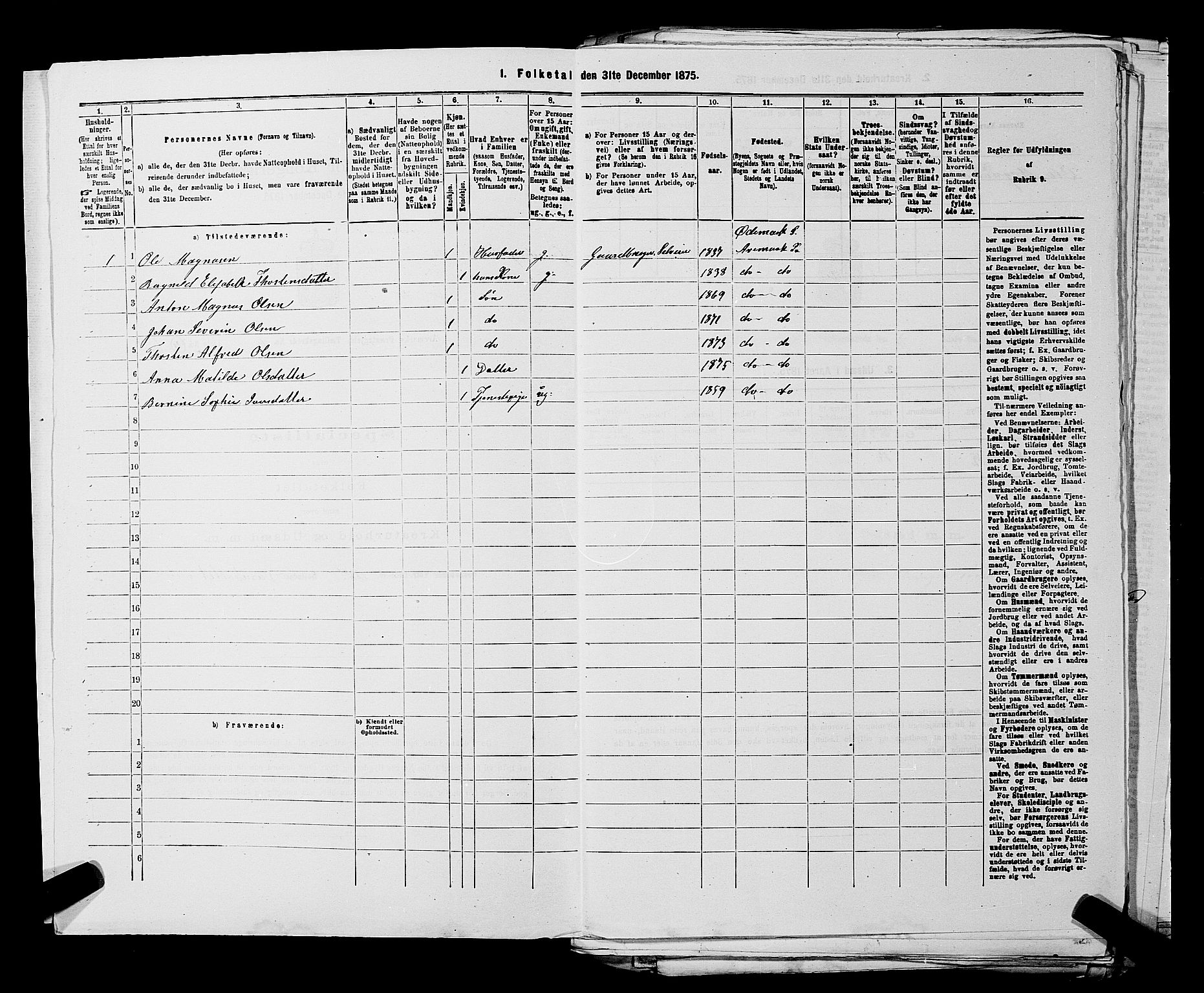 RA, 1875 census for 0118P Aremark, 1875, p. 831