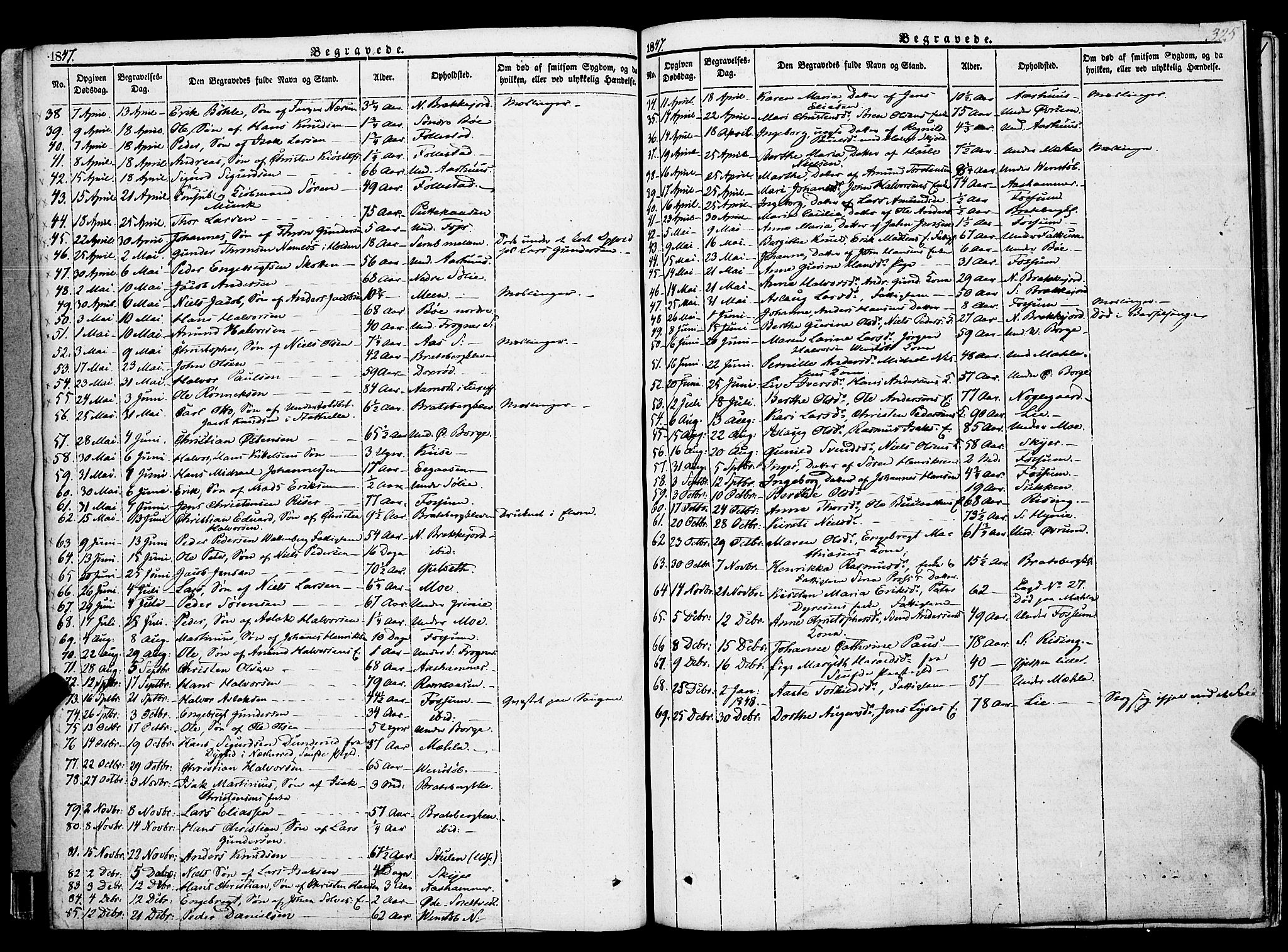 Gjerpen kirkebøker, SAKO/A-265/F/Fa/L0007b: Parish register (official) no. I 7B, 1834-1857, p. 325