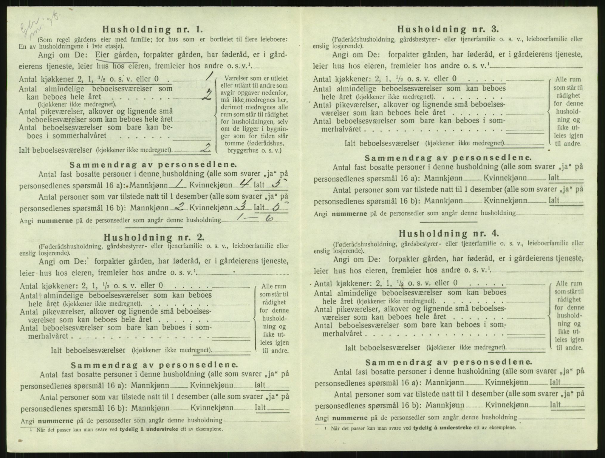 SAT, 1920 census for Aure, 1920, p. 255