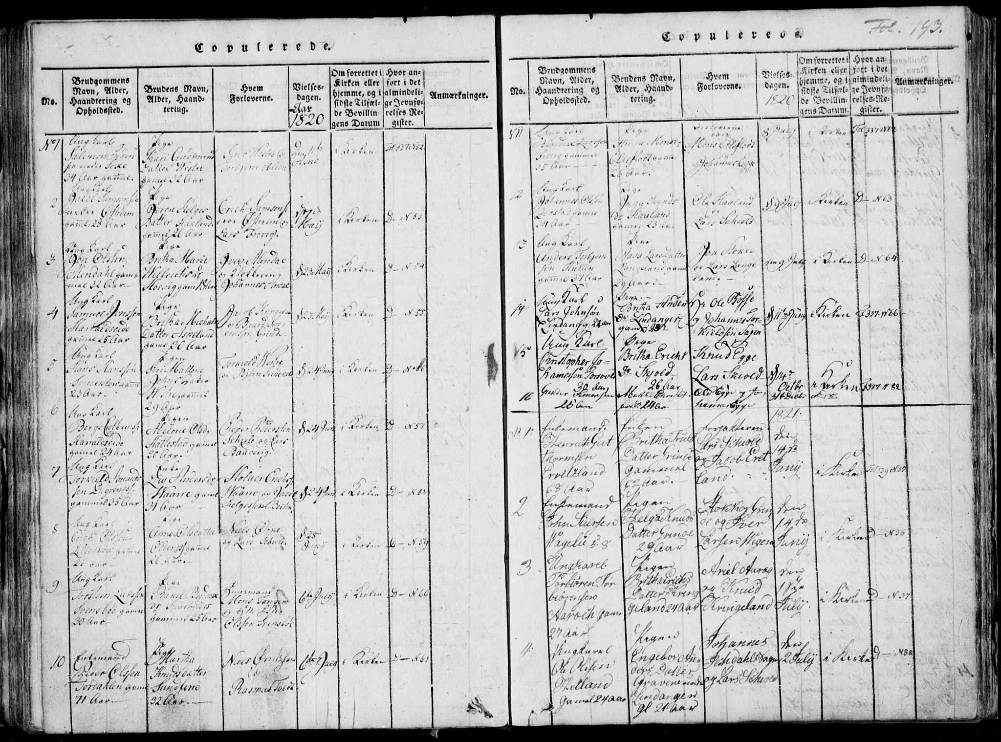 Skjold sokneprestkontor, SAST/A-101847/H/Ha/Haa/L0003: Parish register (official) no. A 3, 1815-1835, p. 193